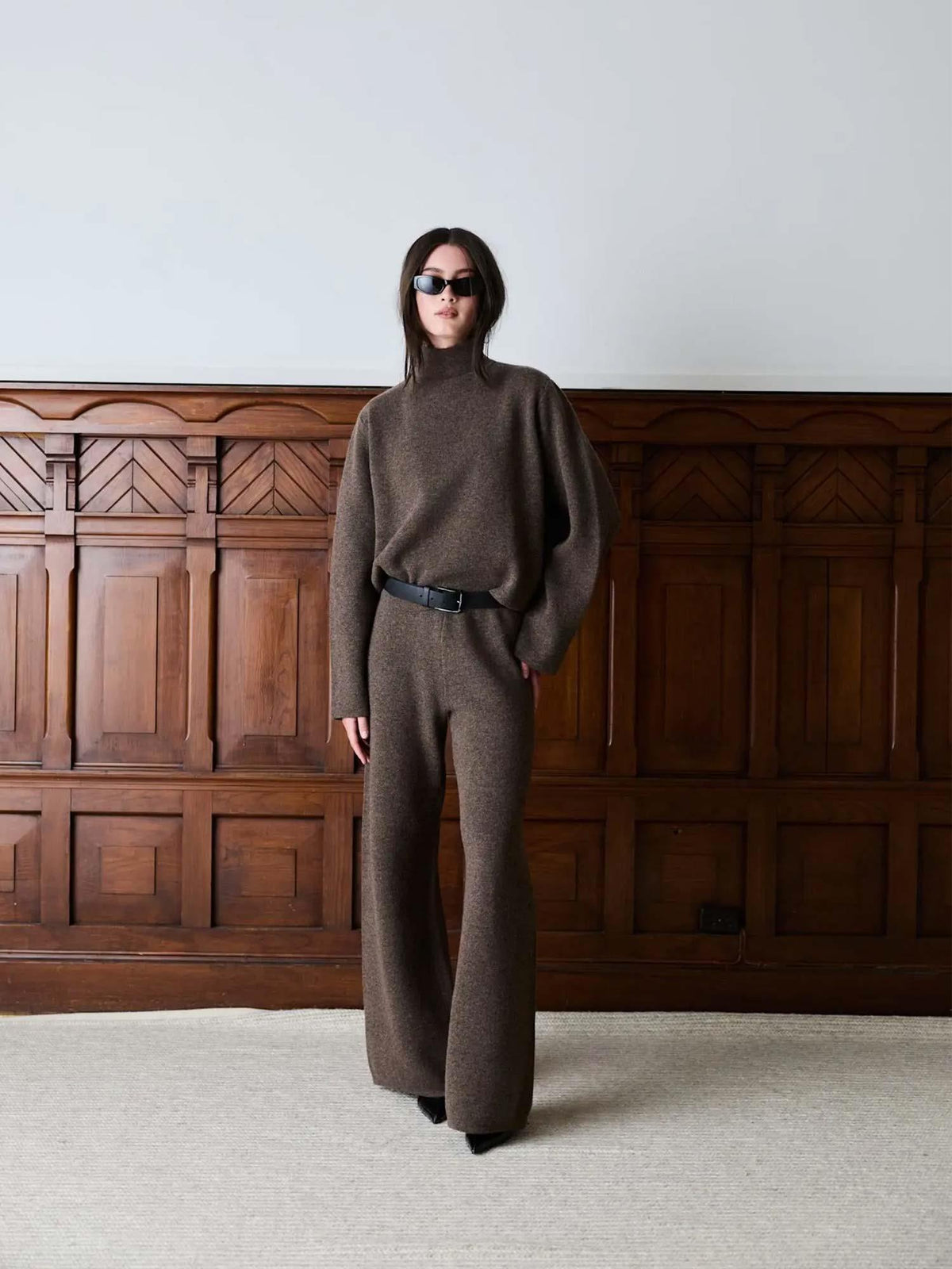 Serge Merino Pant - Brown Melange