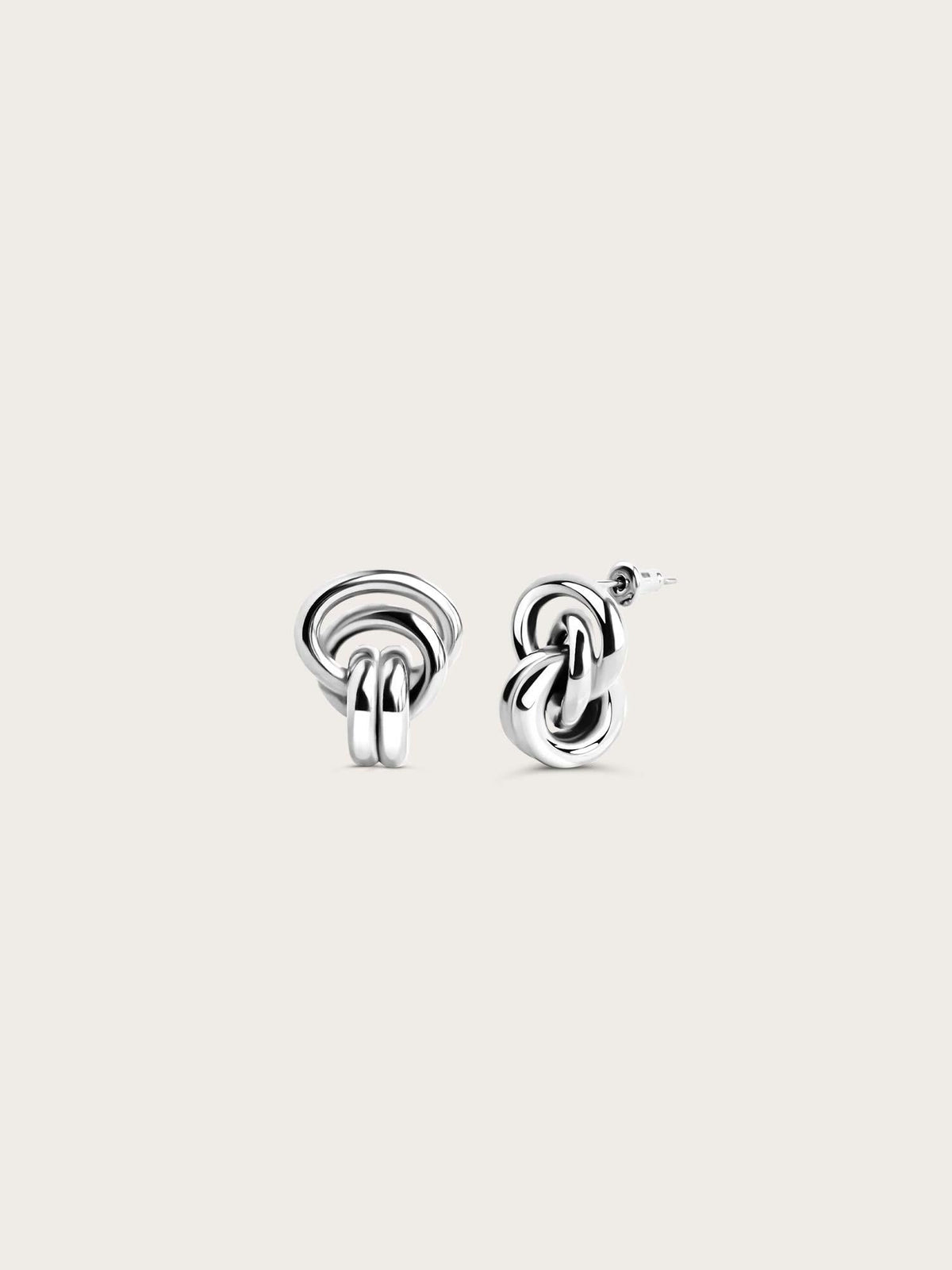 Double Knot Earrings - Silver