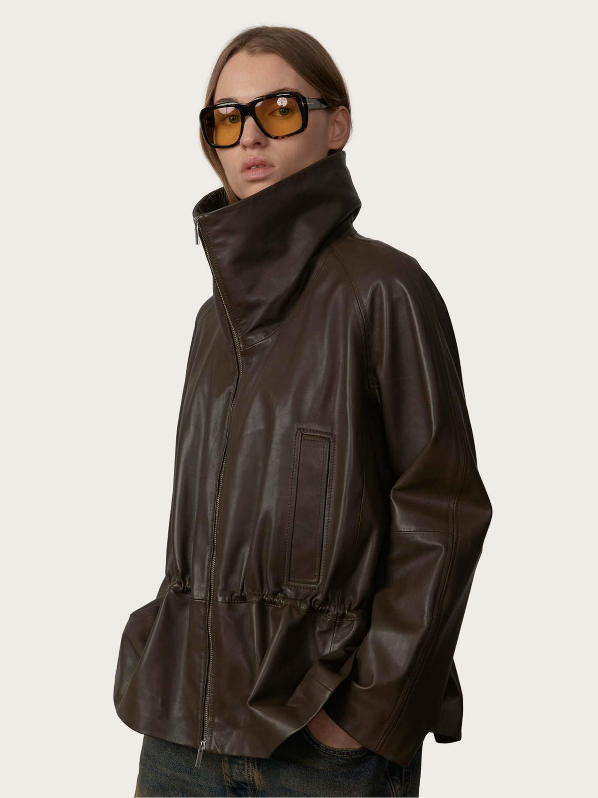 Oscar Leather Jacket - Earth