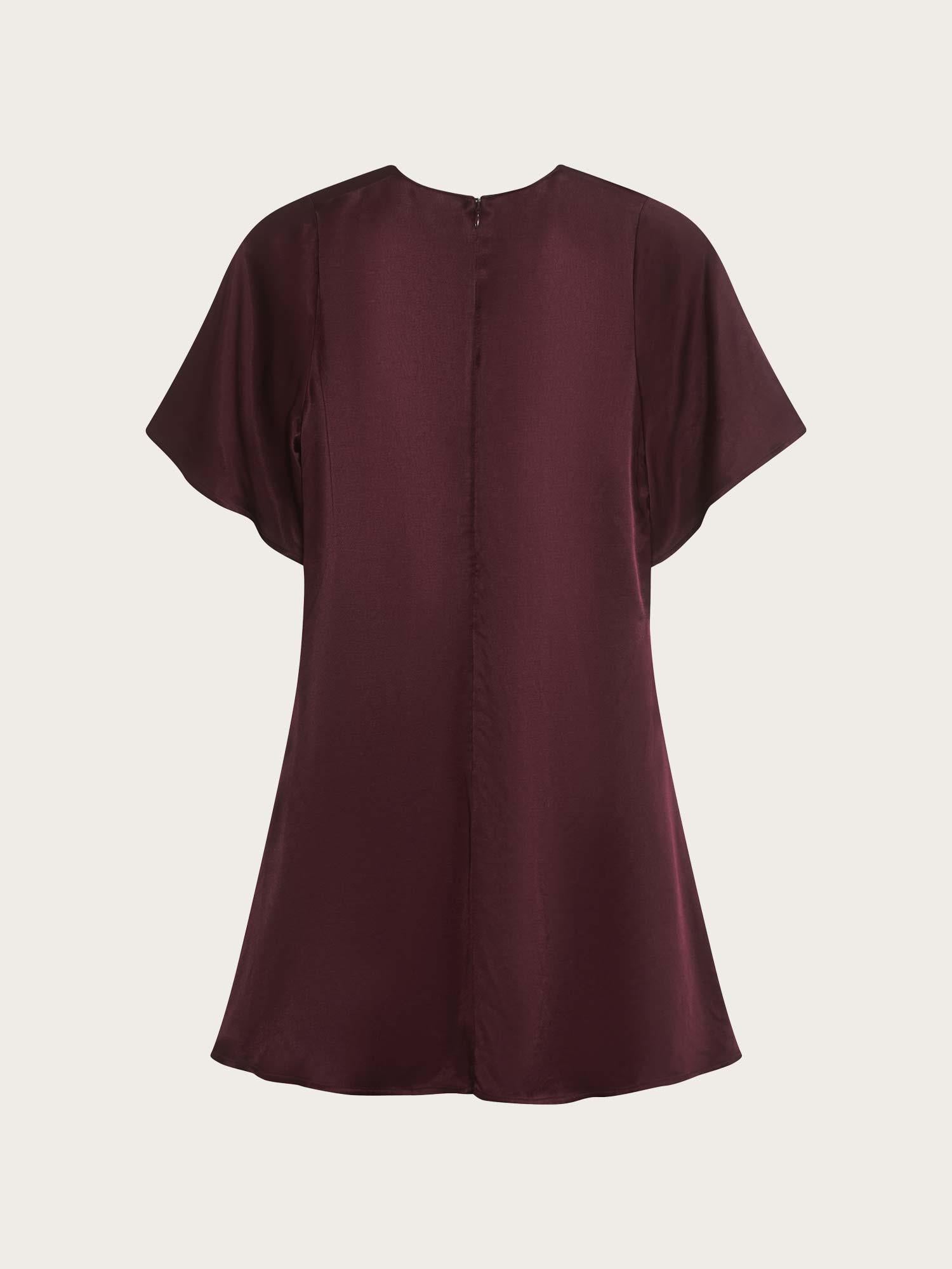 Lieben Satin Dress - Burgundy