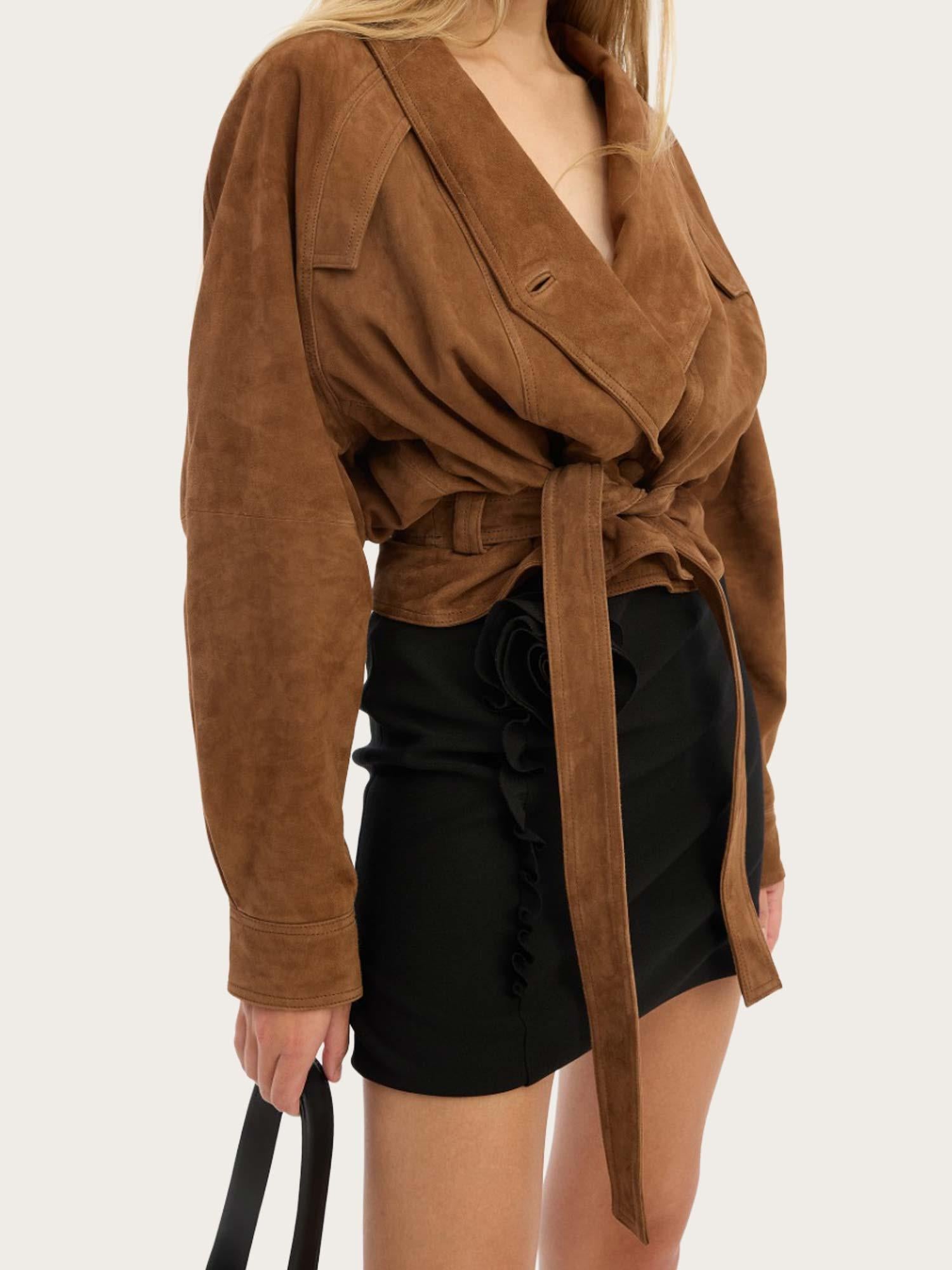 Suede Bomber Jacket - Bison