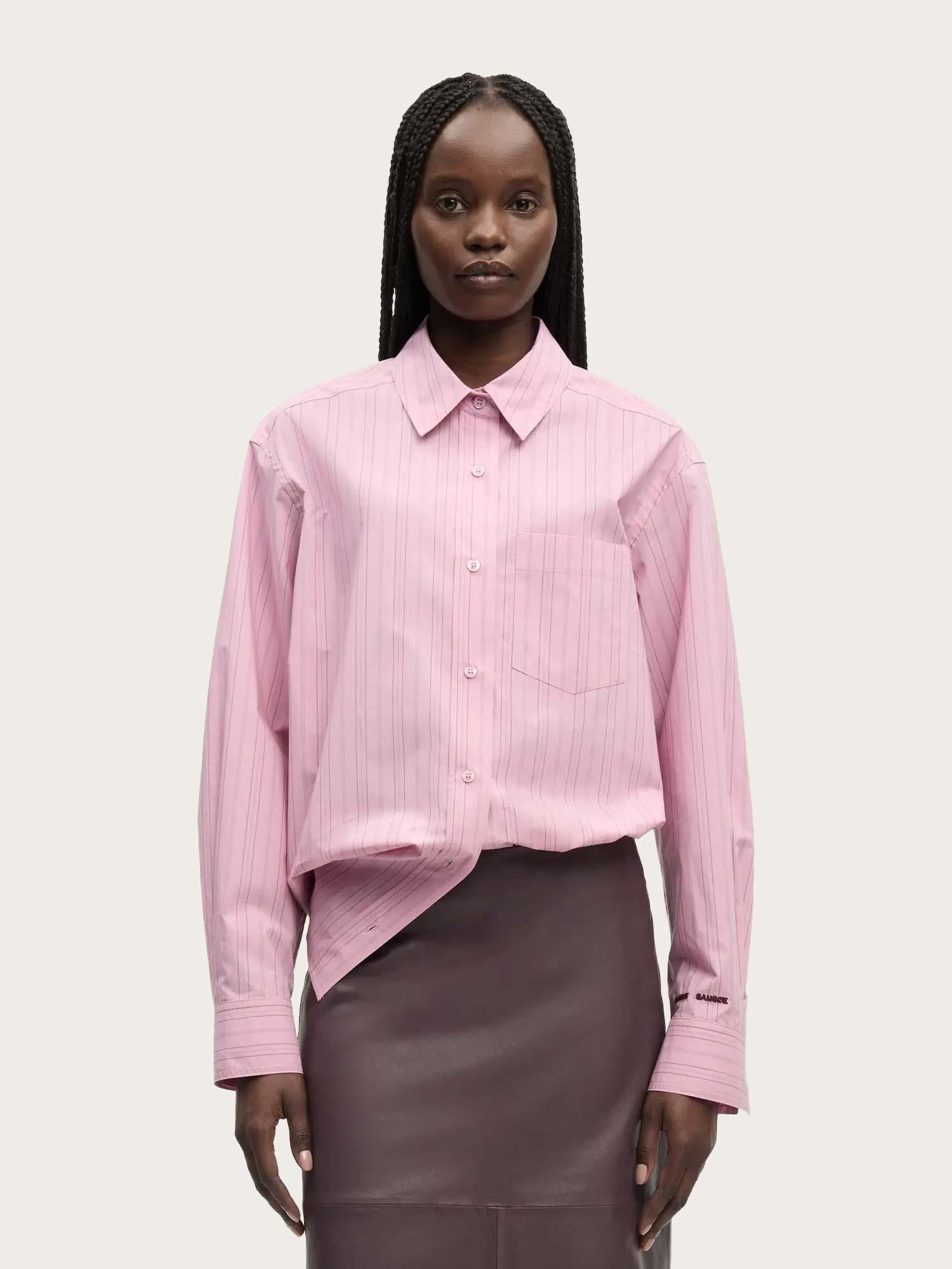 Salova Pocket Shirt - Orchid Fudge Stripe