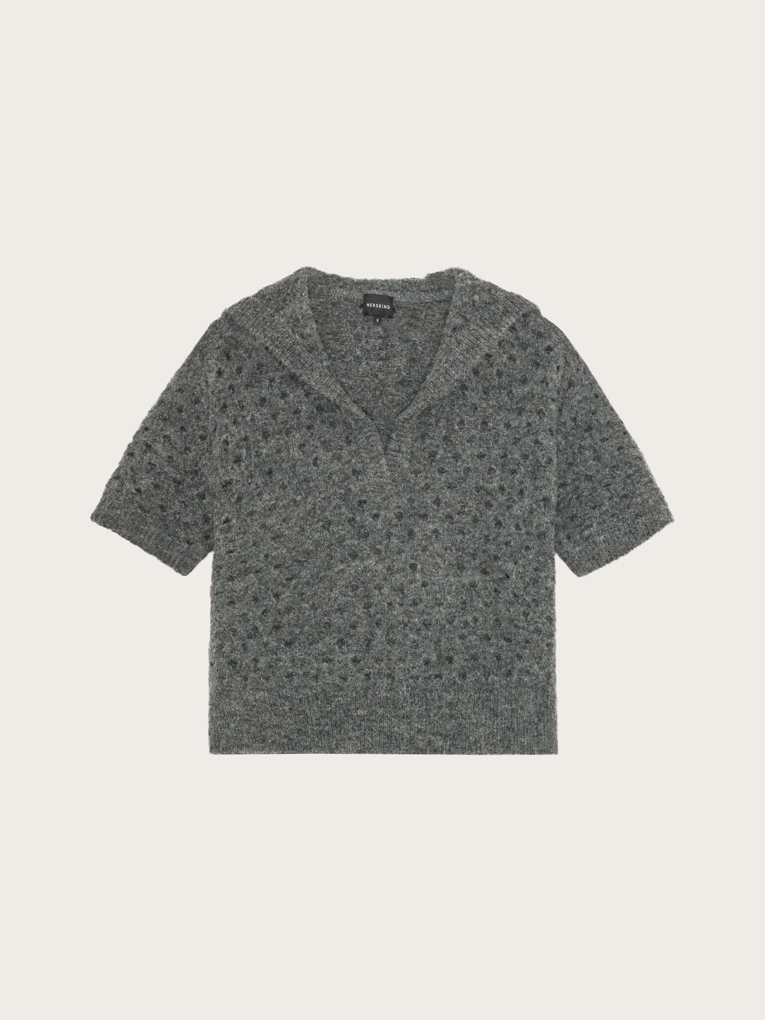 Bacon Knit Blouse - Grey