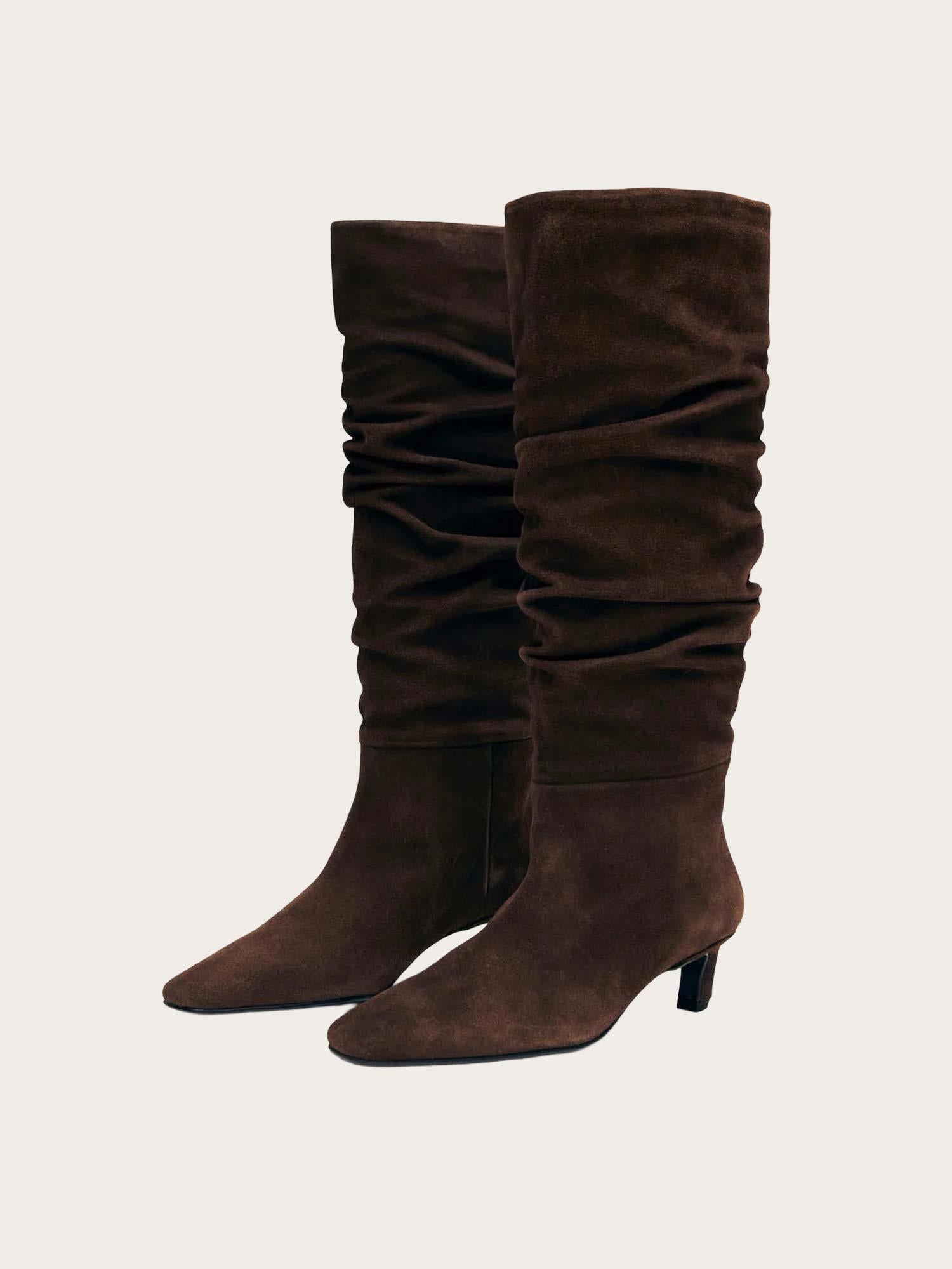 Kalila Suede Brown Leather Boots