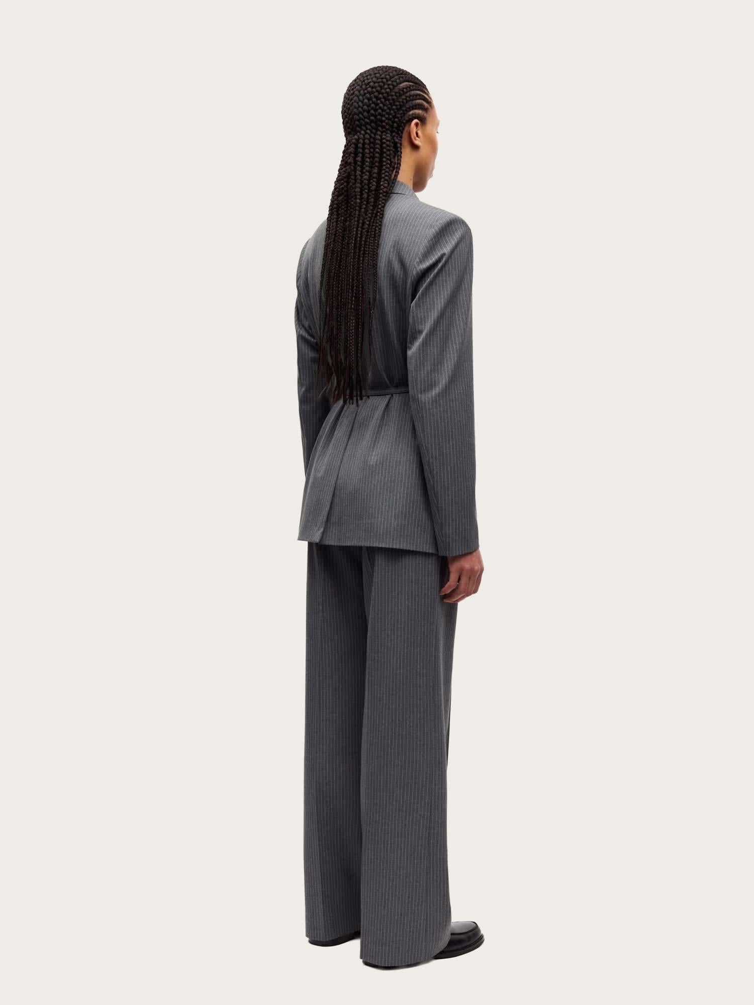 Salot Trousers - Dark Gull Gray Pinstripe