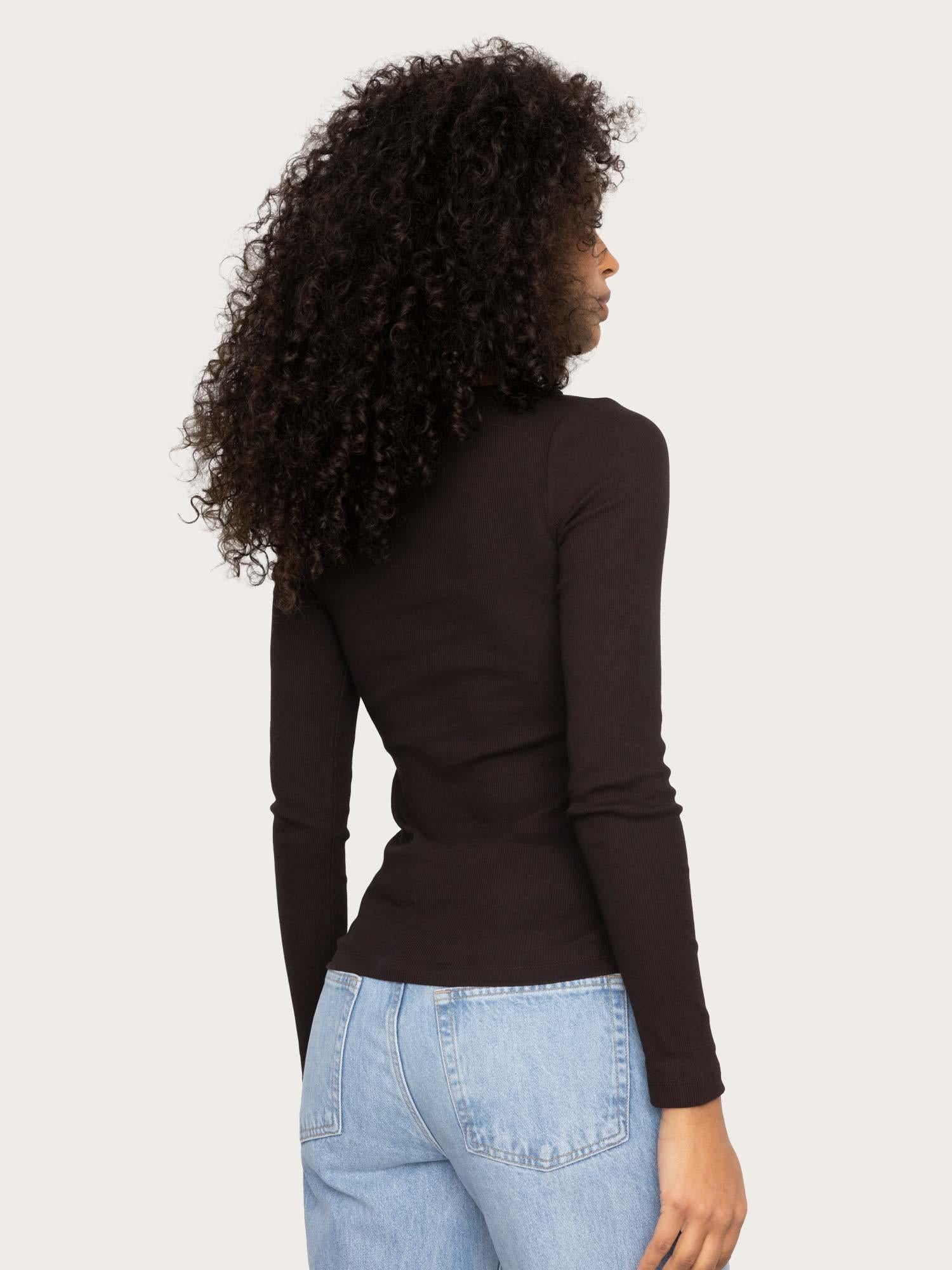 Petronella Rib Boatneck - Dark Brown