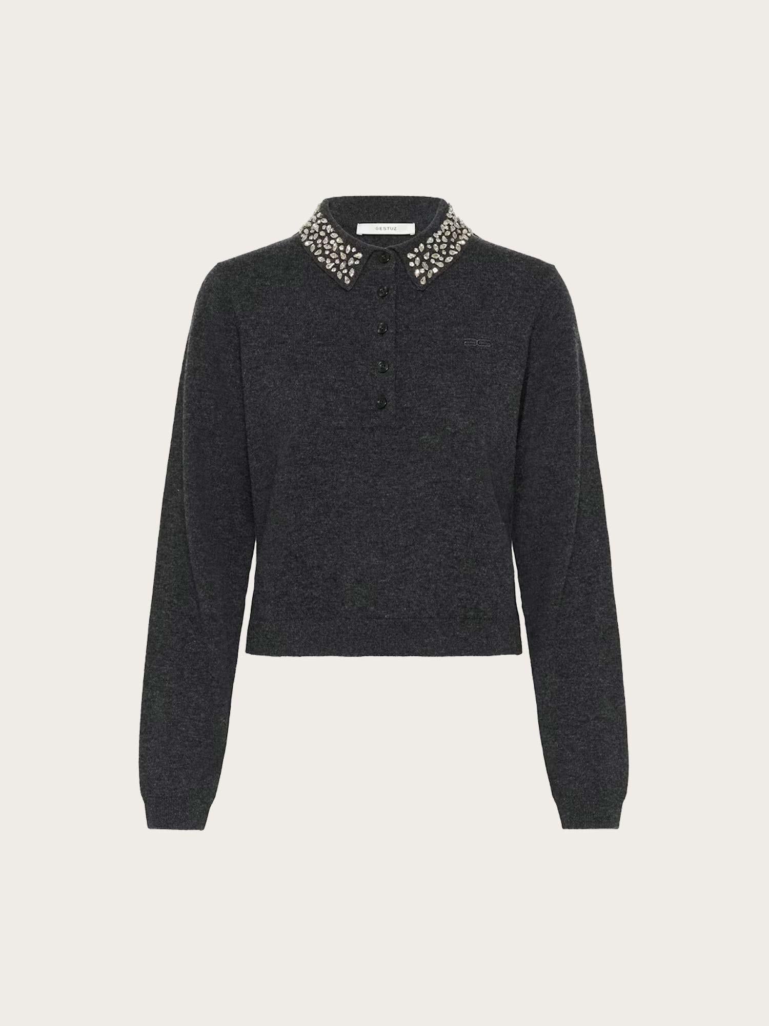 Manzi Deco Polo Pullover - Deep Graphite Mel