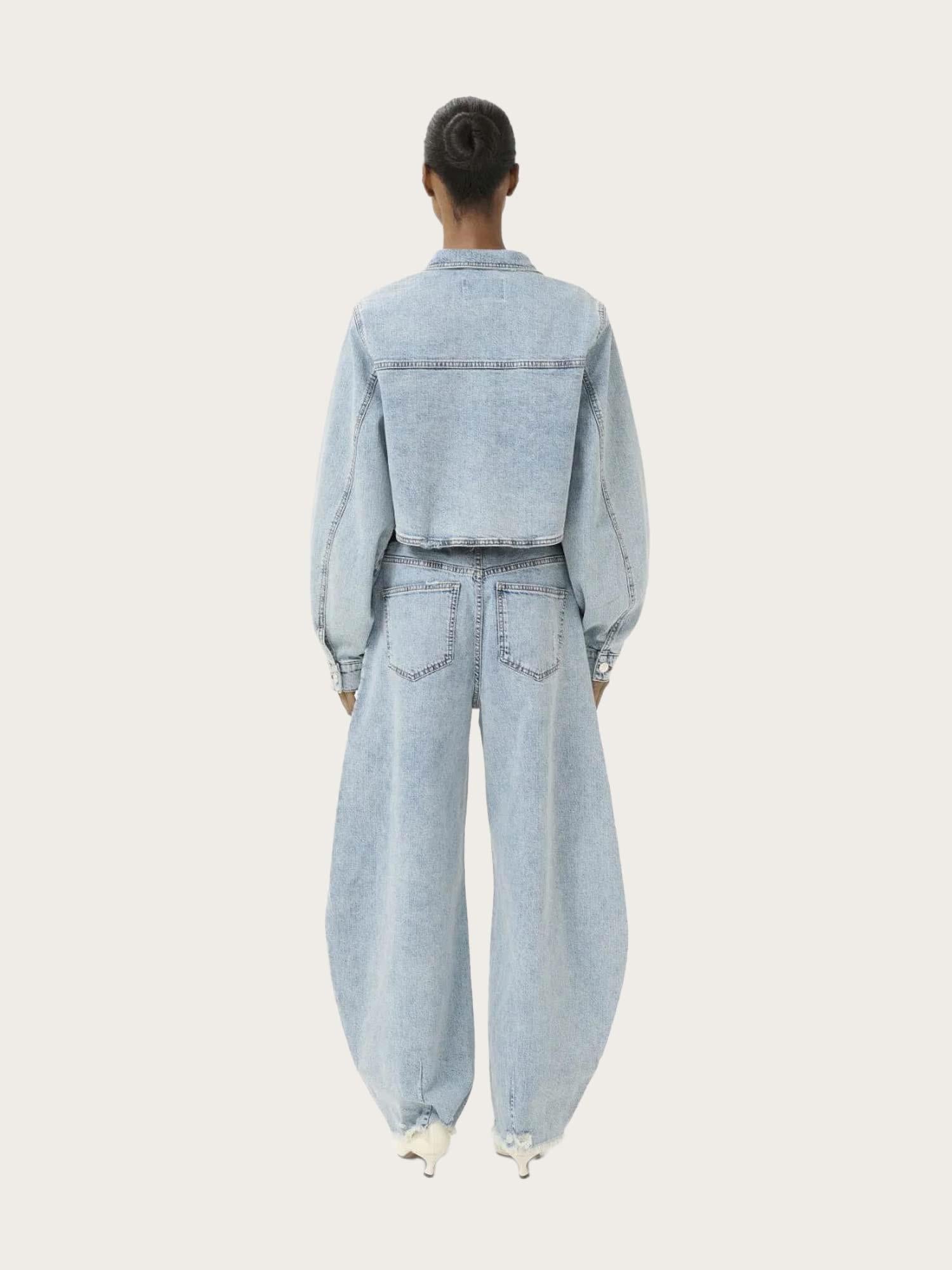 Dea Cropped Jacket - Light Blue Denim