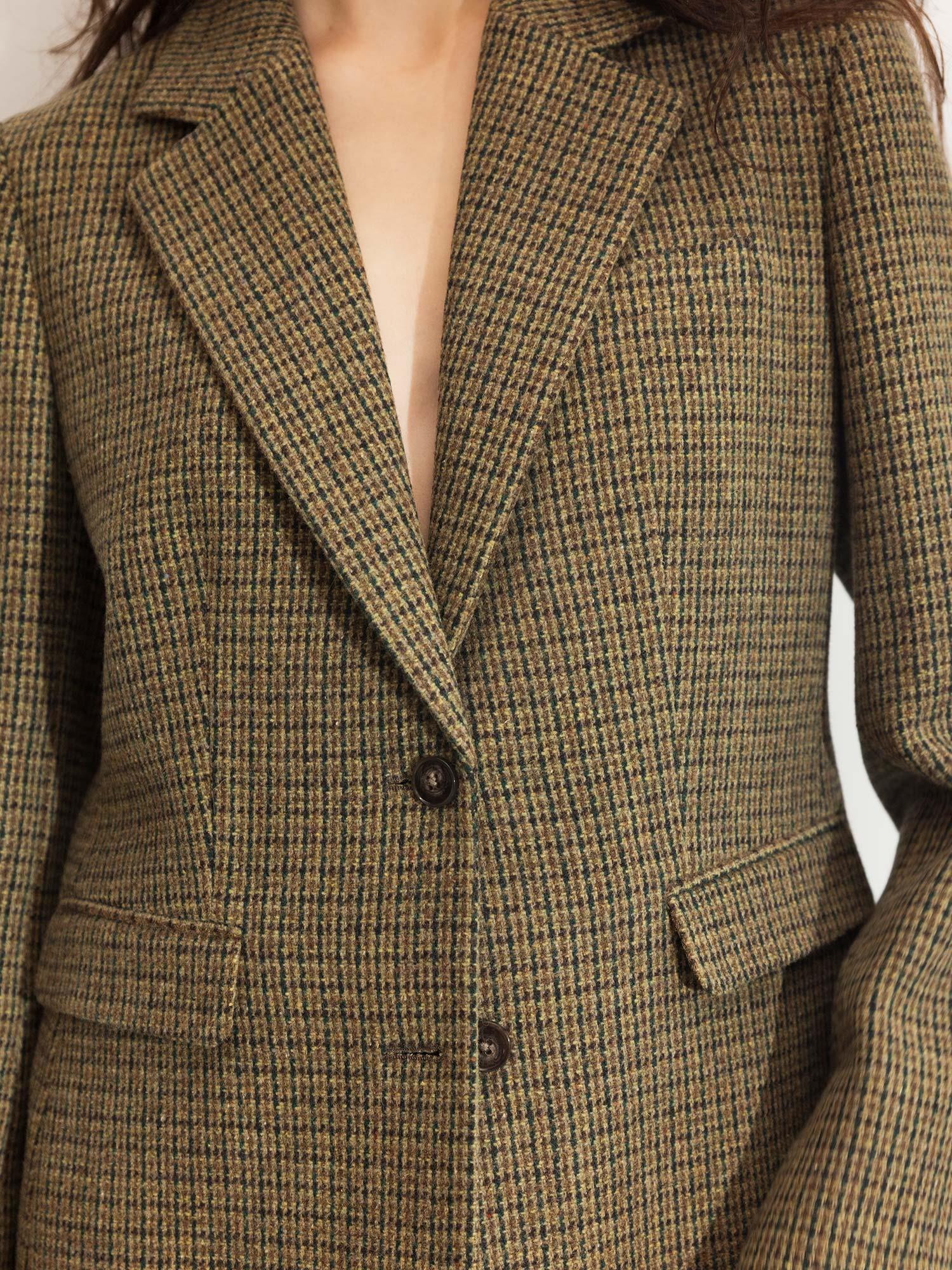Brook Houndstooth Blazer - Green Houndstooth
