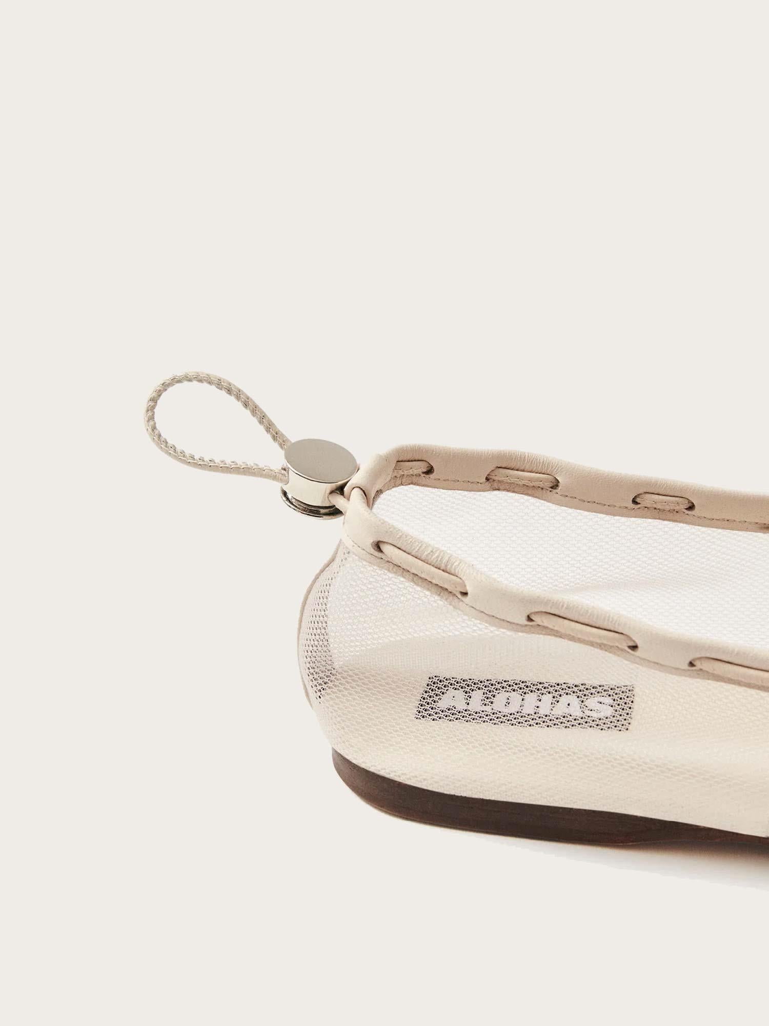 Gill Mesh White Ballet Flats