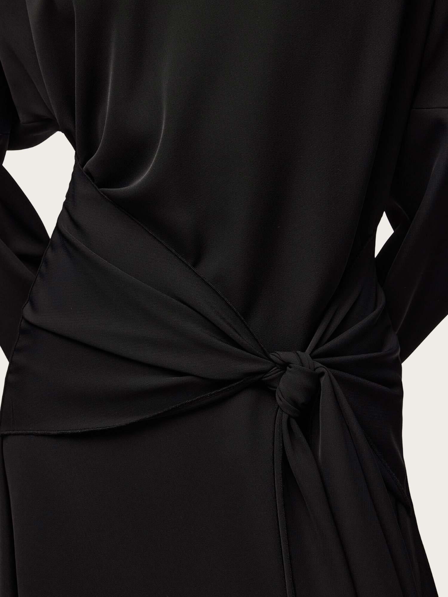 Cady Crepe Draped Mini Dress - Black