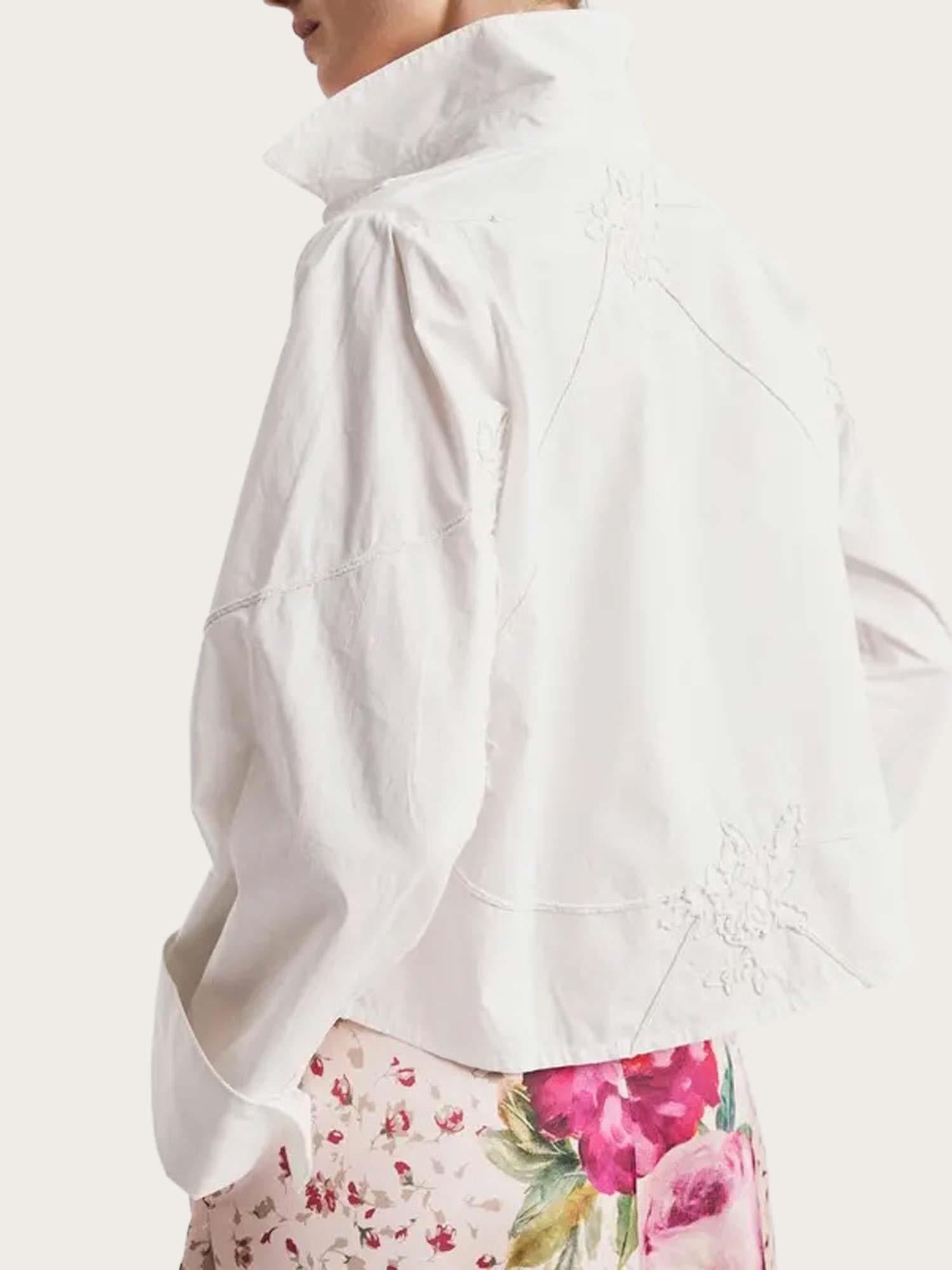 Embroidery Poplin Shirt - White