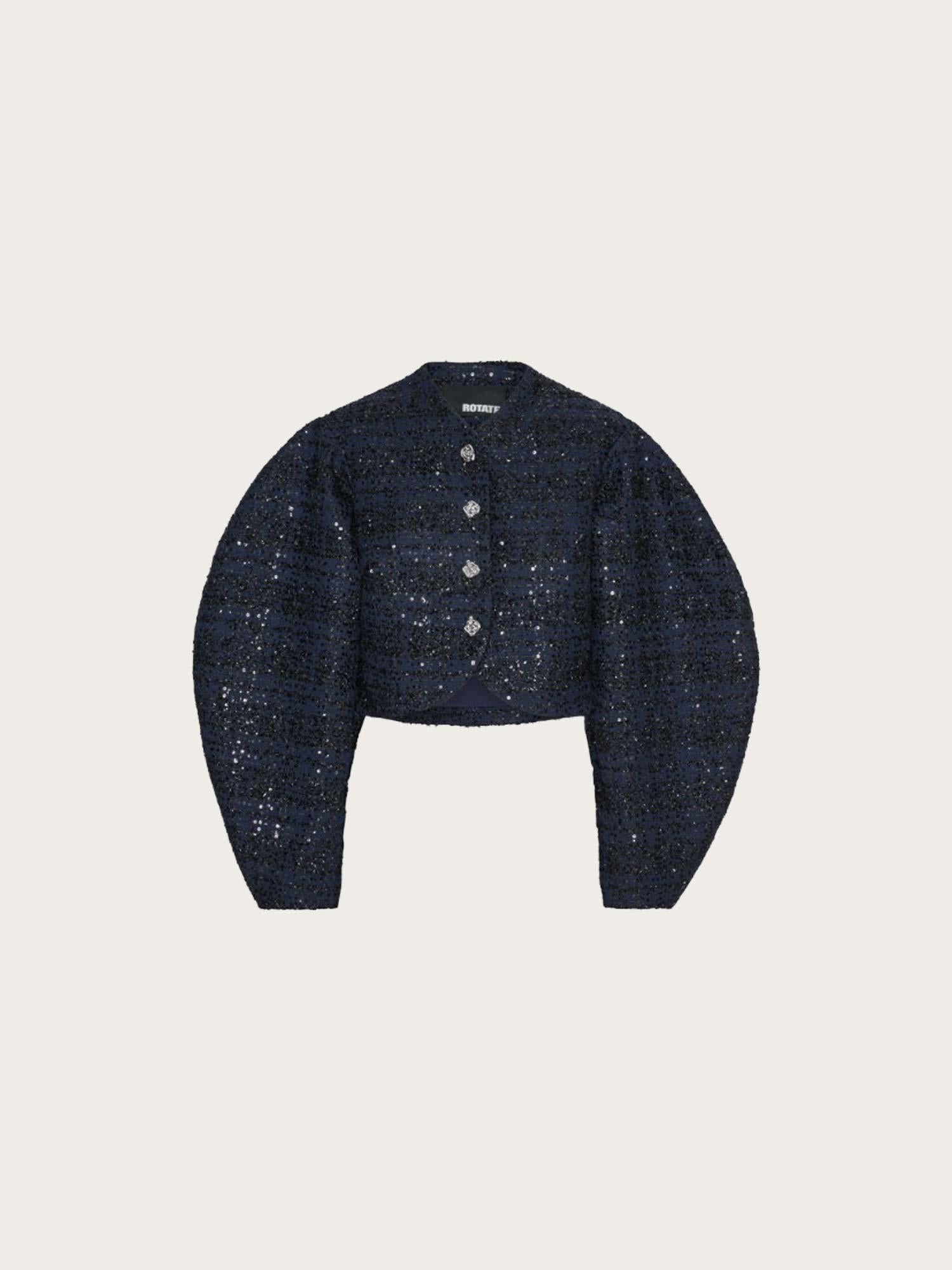Boucle Short Jacket - Navy Blazer