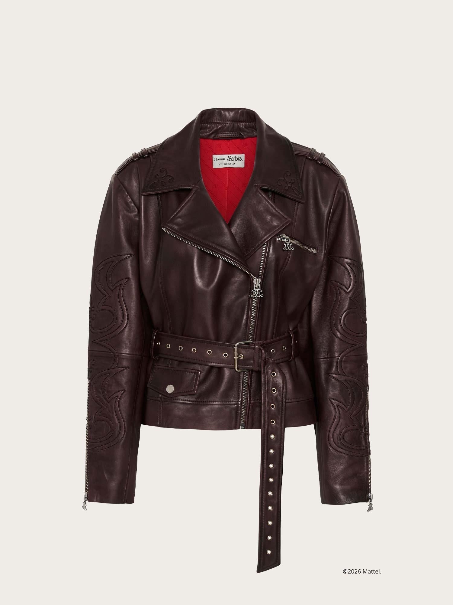 Barbie X Gestuz Ken Biker Jacket - Dark Burgundy