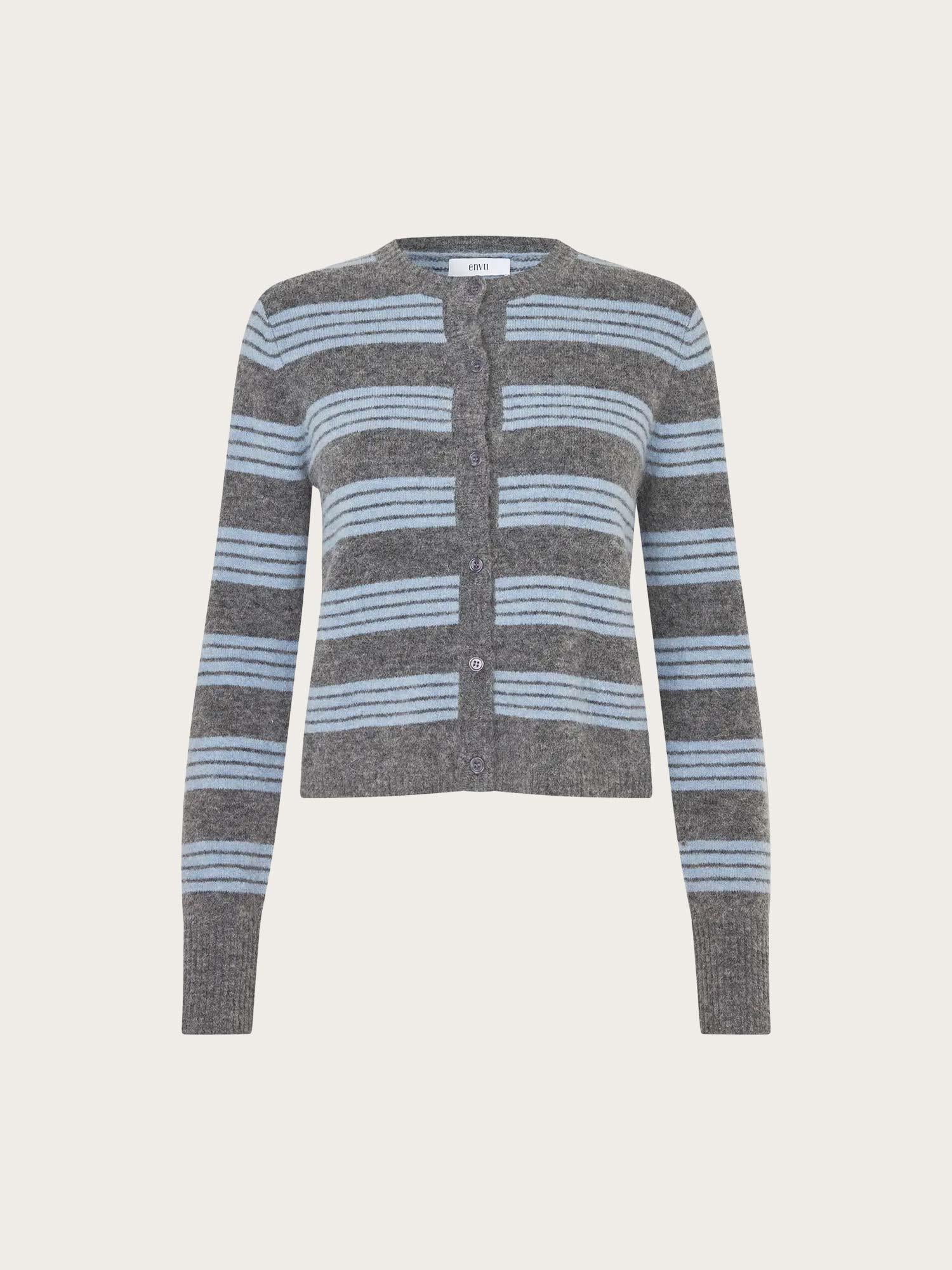 Enada ls Cardigan st - Denim Stripe