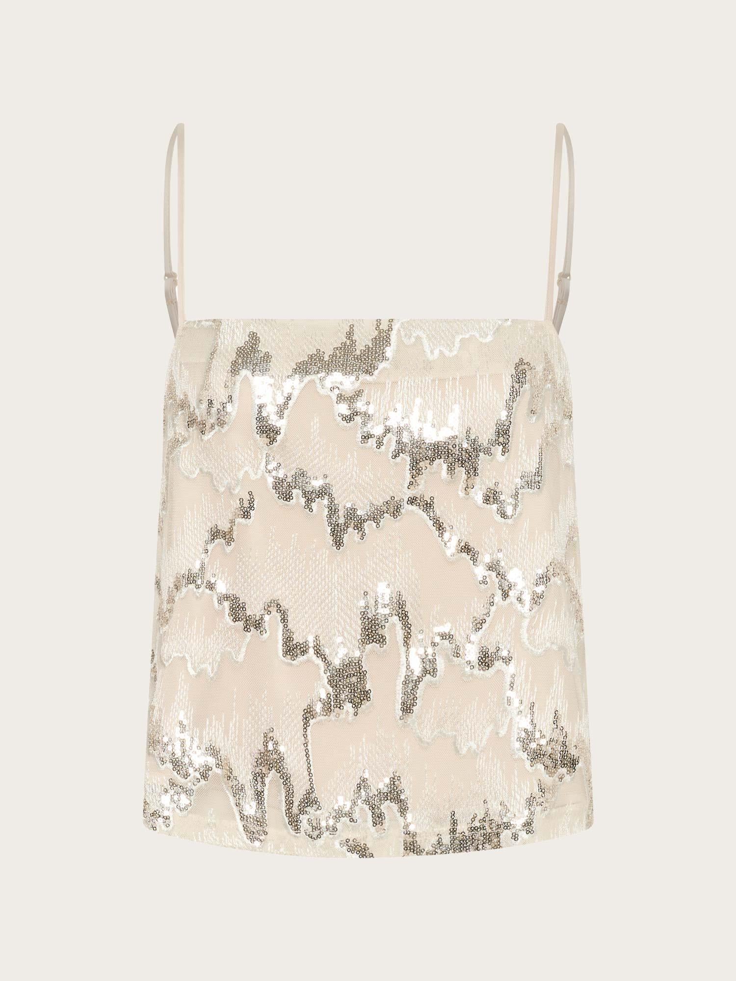 GZsagina Singlet Top - Birch With Sequins
