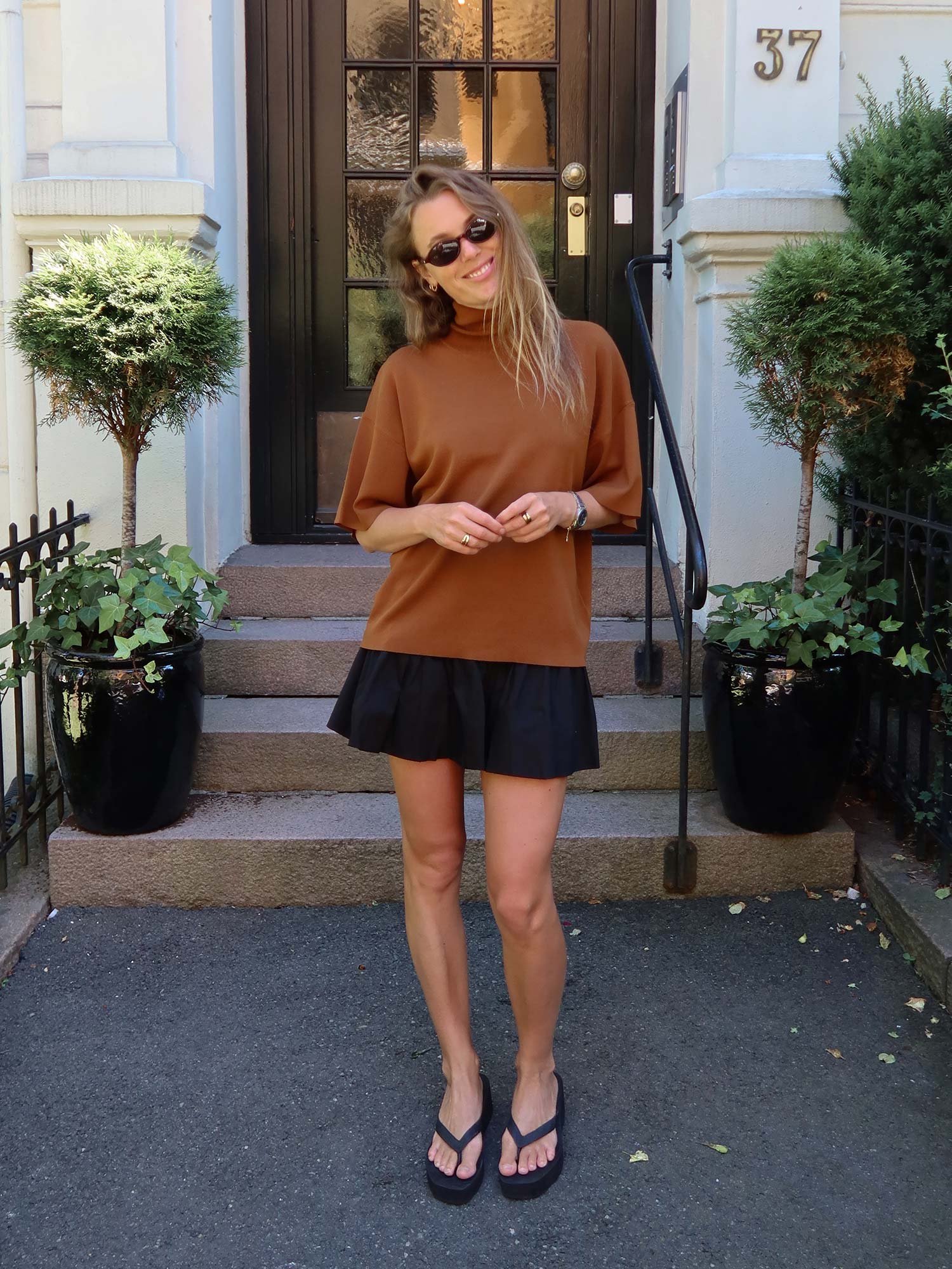 Brittany Knit Blouse - Tan
