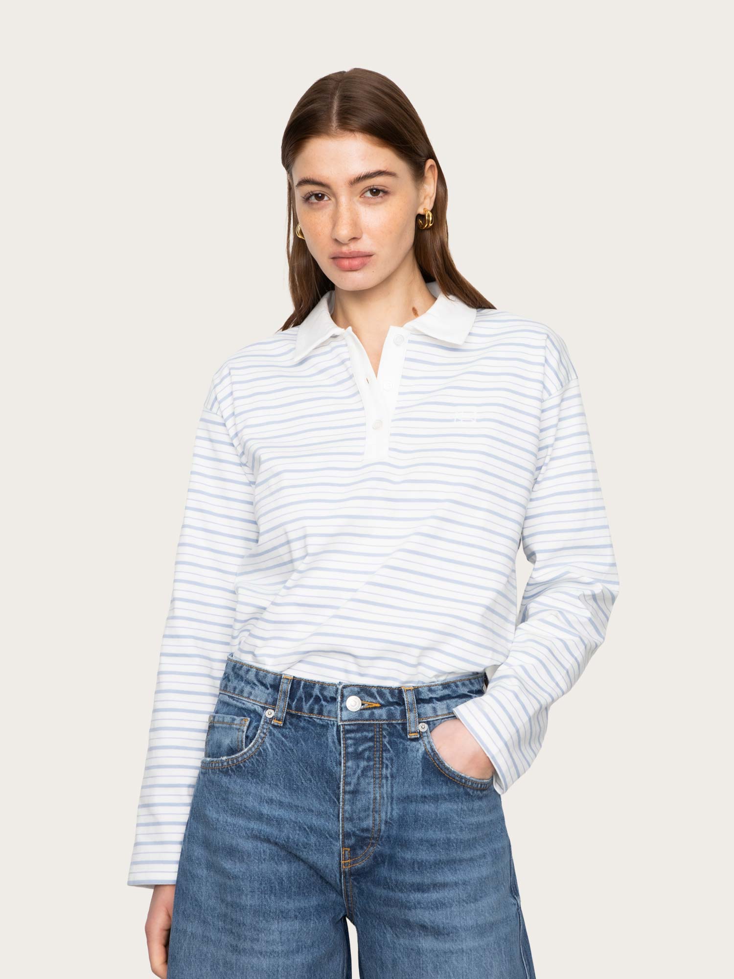 Elmer Polo Shirt - Light Blue Stripe