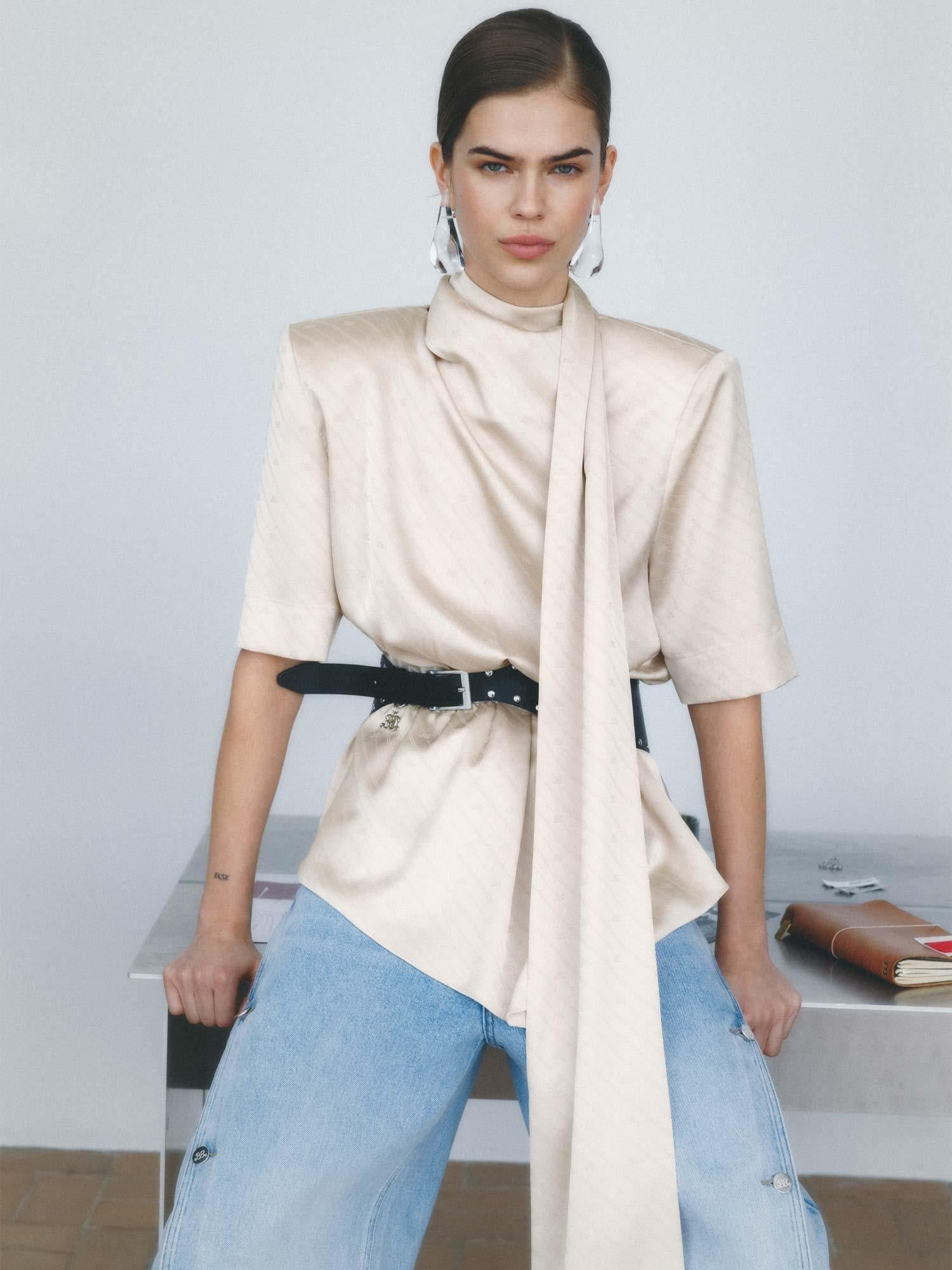 Barbie X Gestuz Teresa SS Blouse - Whitecap Gray