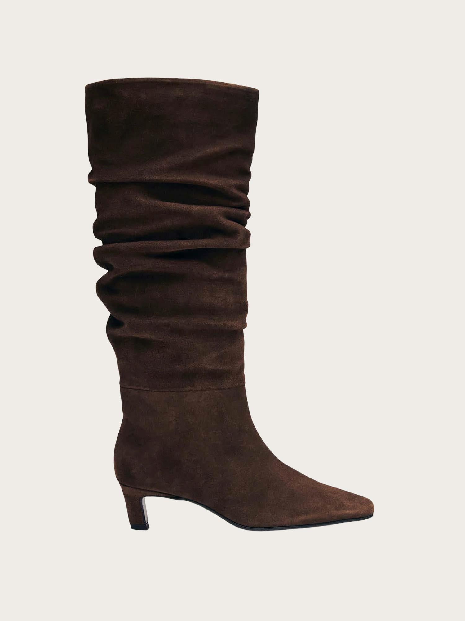 Kalila Suede Brown Leather Boots