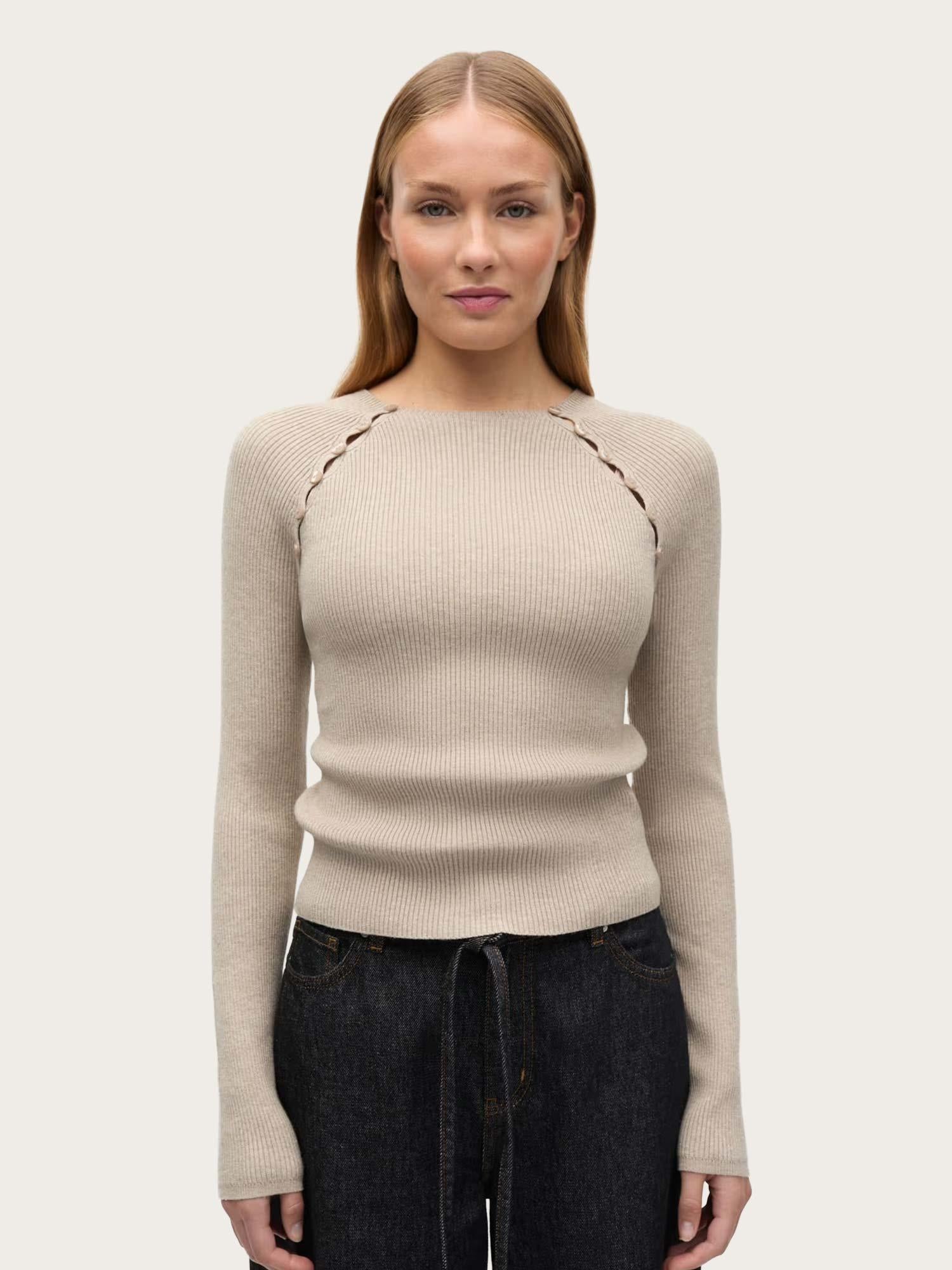 Enlana LS Knit - Chinchilla Melange