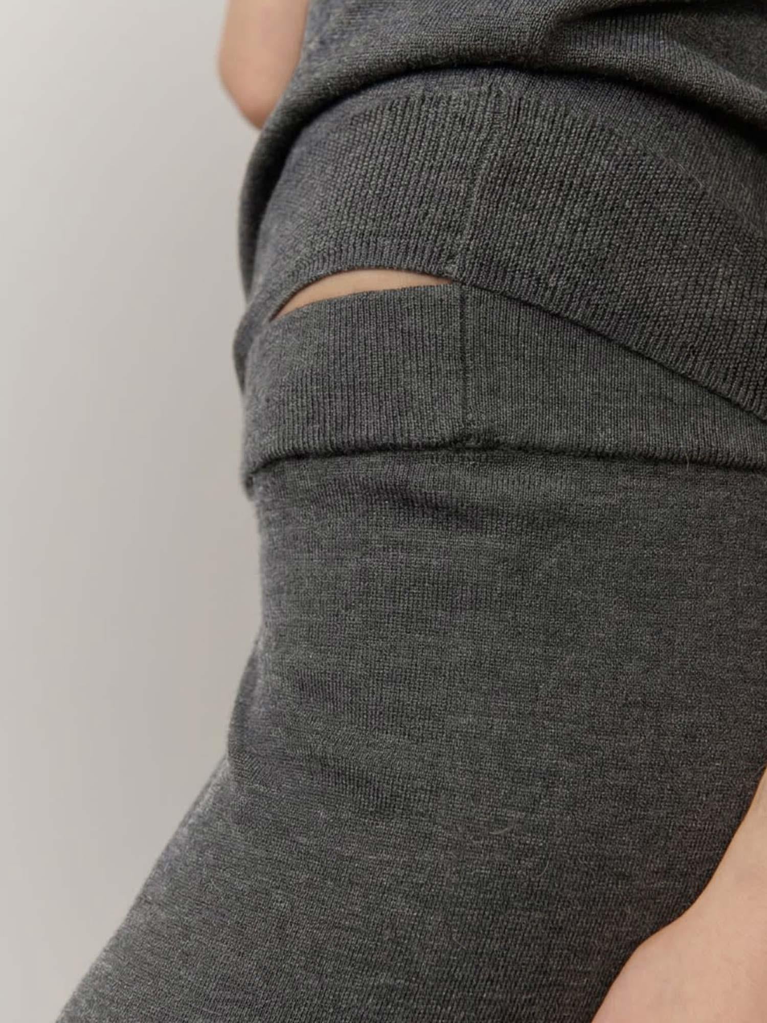 Clark Knit Mid Waist Pants - Dark Grey