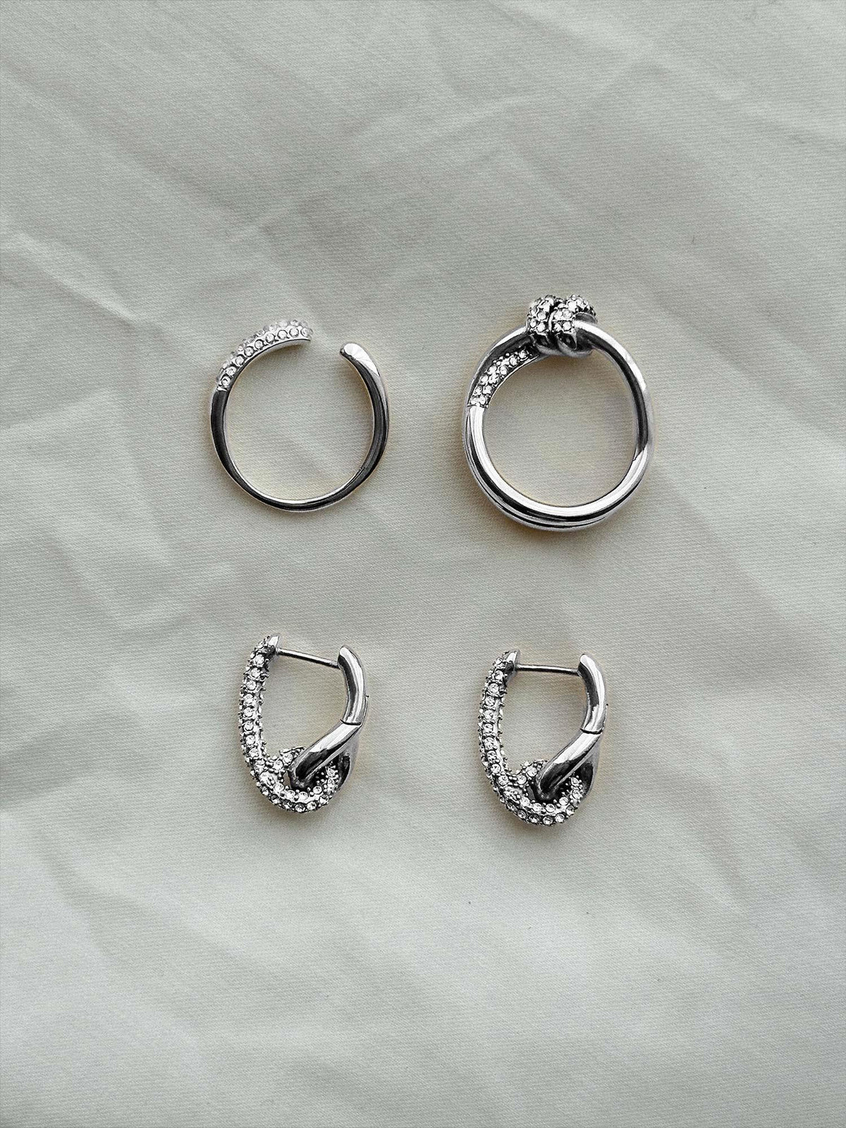 Pavé Knot Ring - Silver