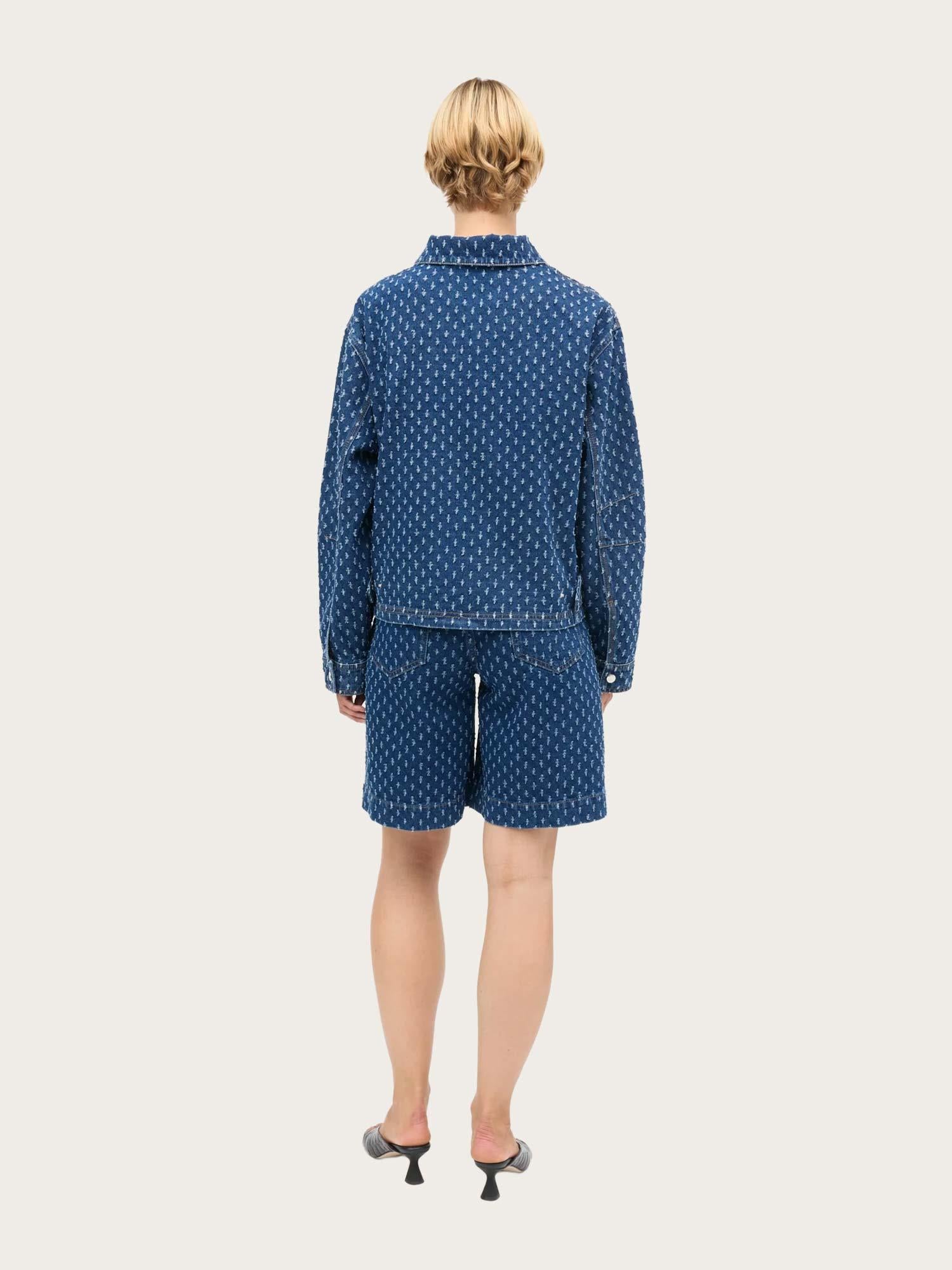 Distres Denim Solar Jacket - Mid Blue Denim