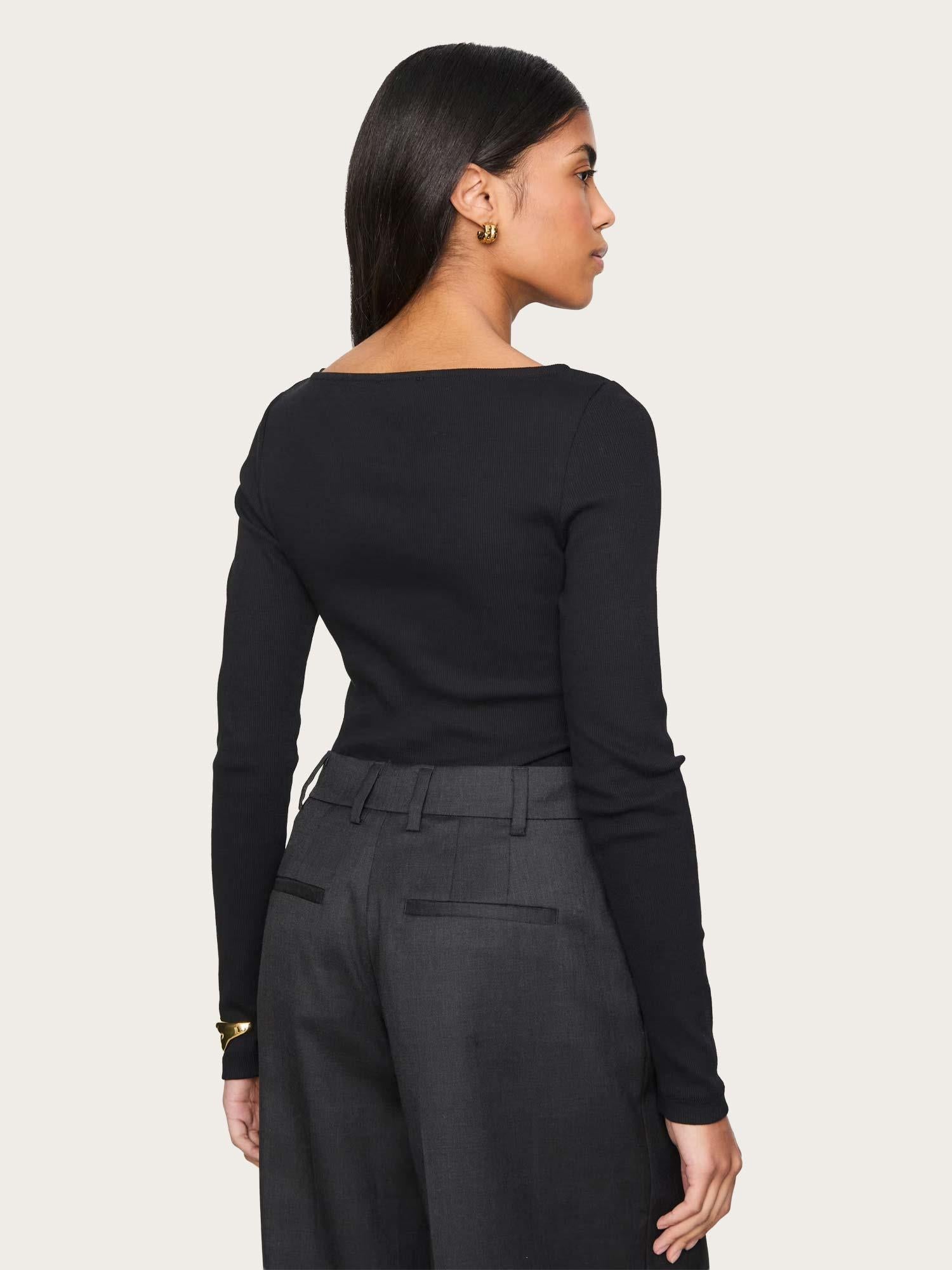 Petronella Rib Boatneck - Black