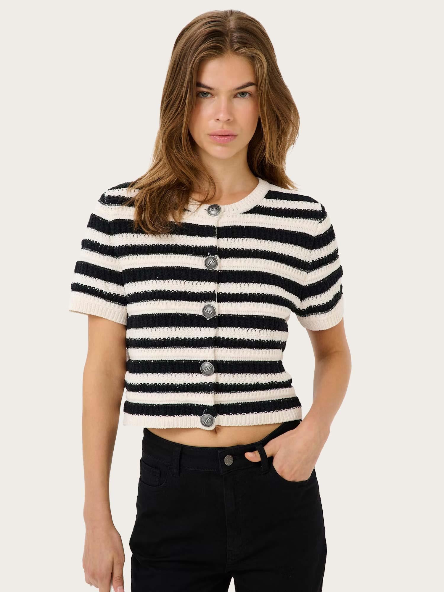 GZsailie Cardigan - Black/White Stripe