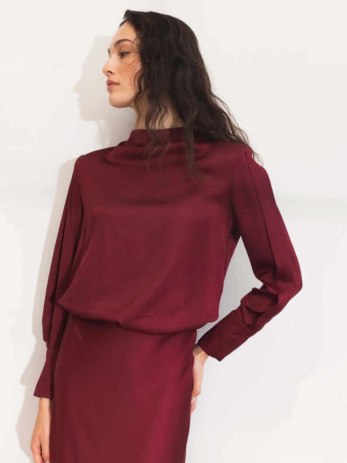Arlene Blouse - Dark Red