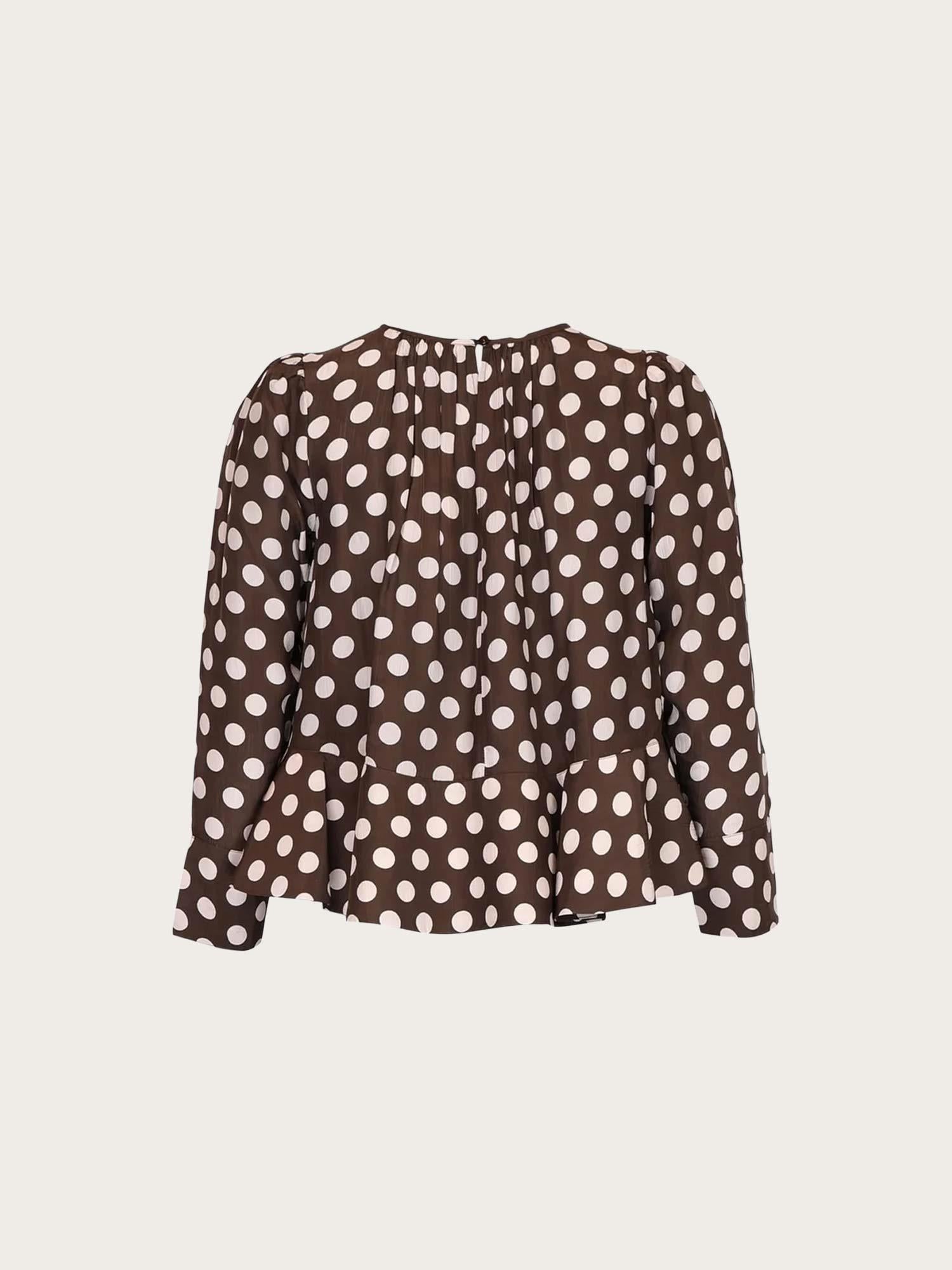 Striped Organza Blouse - Dots
