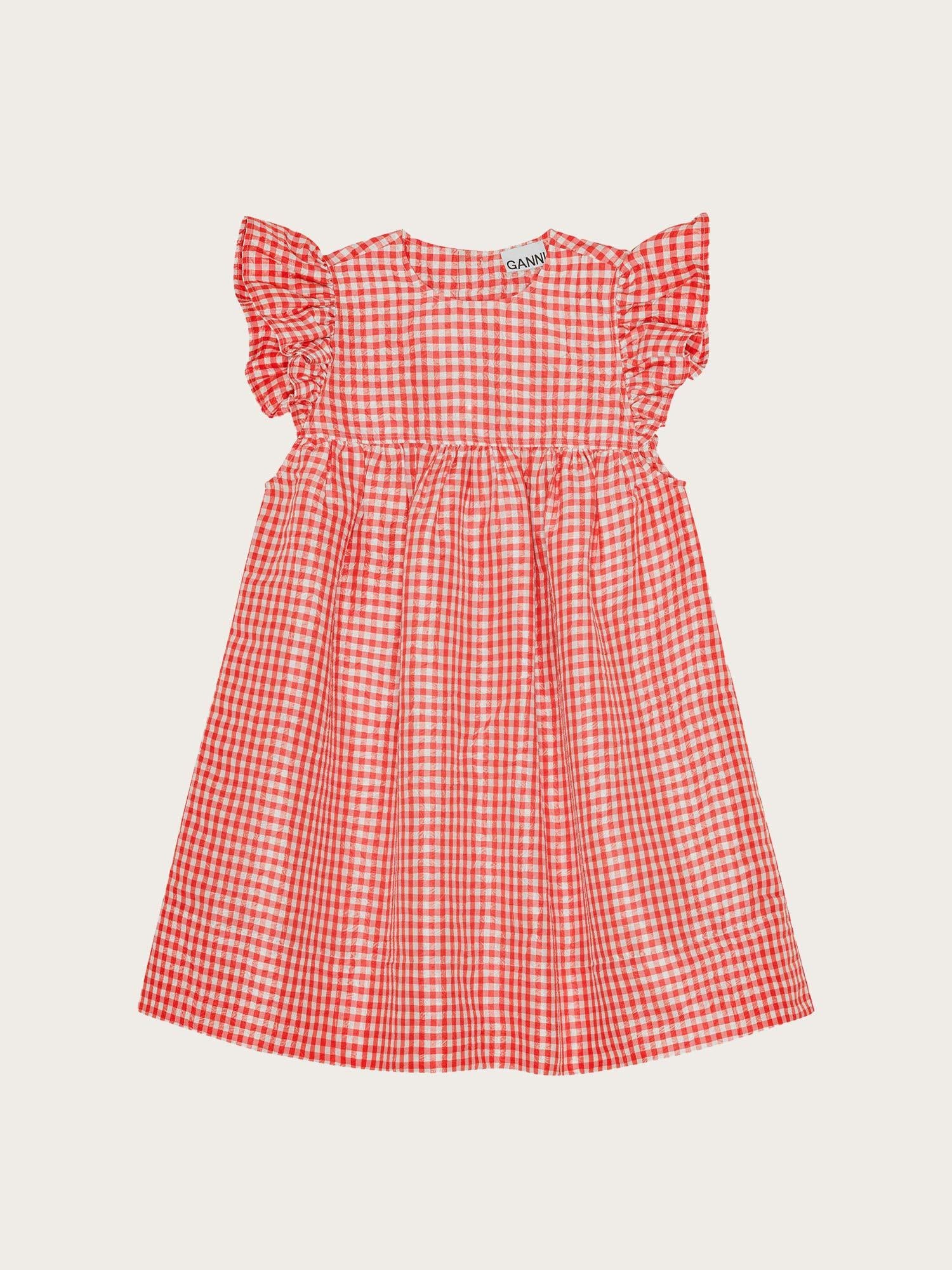 Crinckled Taffeta Check - Red Alert