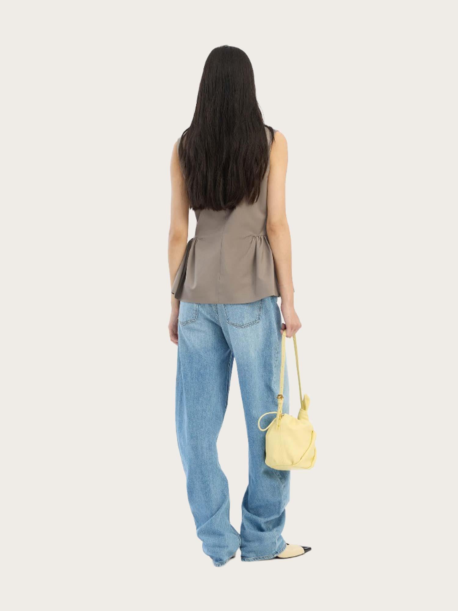 Peplum Waistcoat - Driftwood