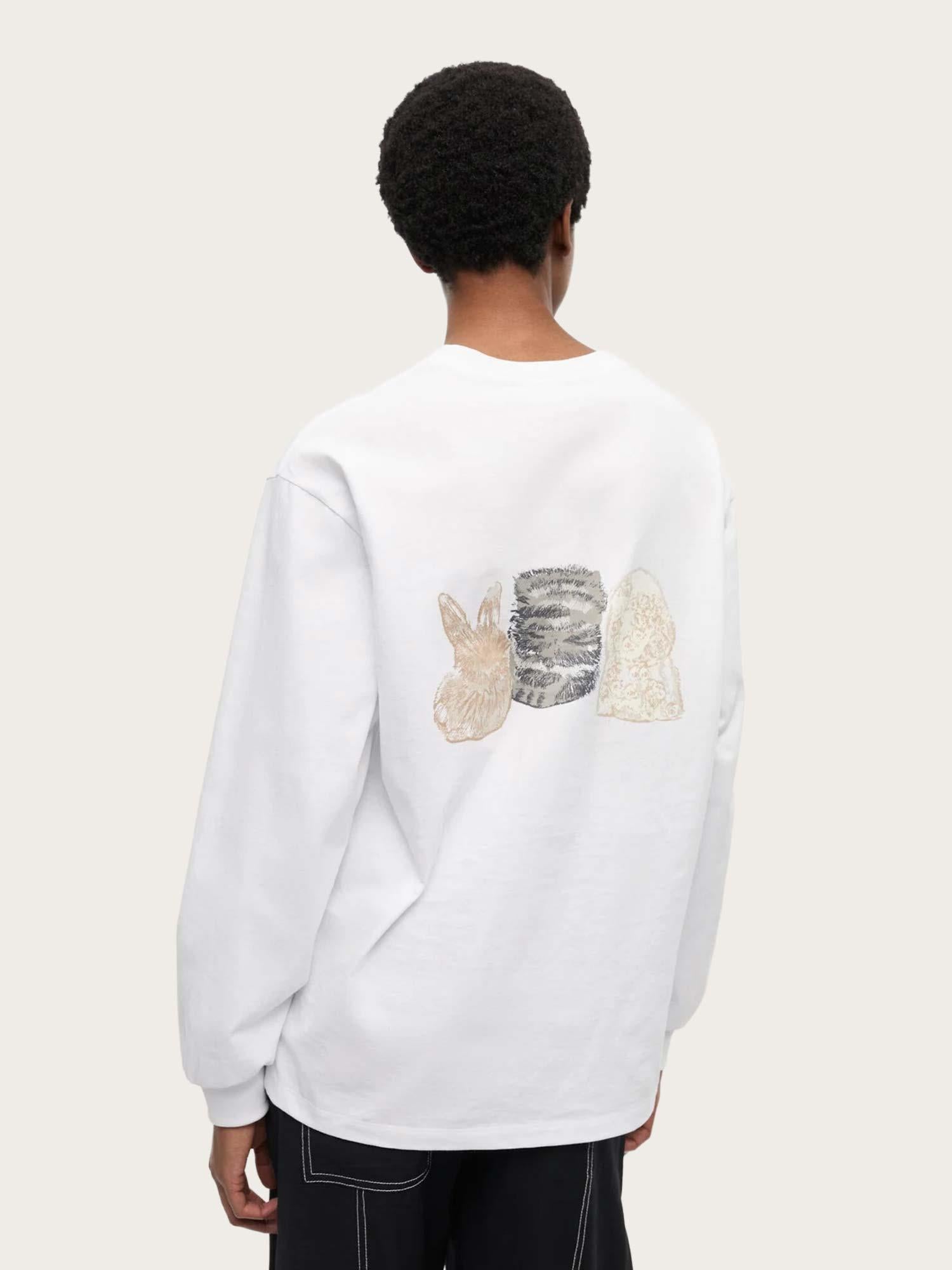 Re-cut Heavy Jersey Animals Long Sleeve - Bright White