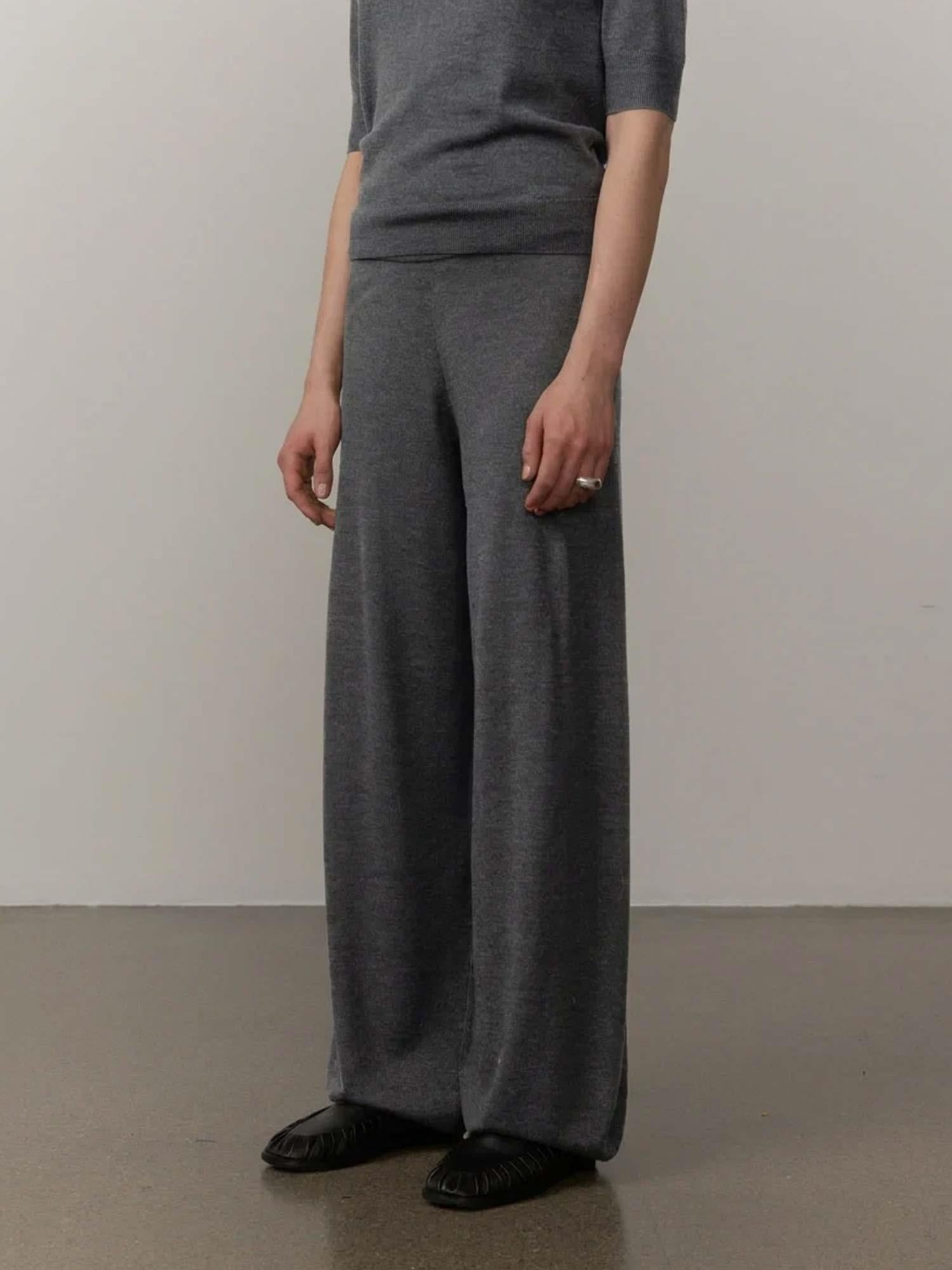 Clark Knit Mid Waist Pants - Dark Grey