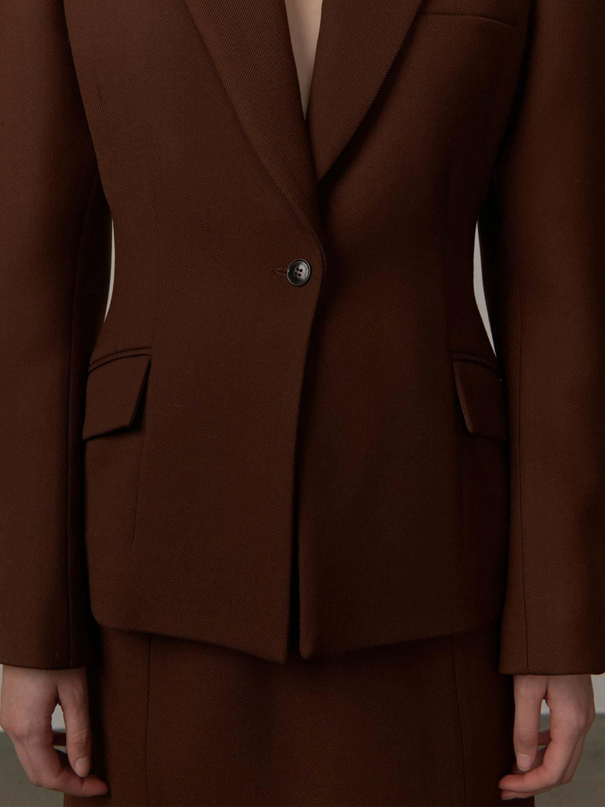 Alex Fitted Blazer - Java Brown