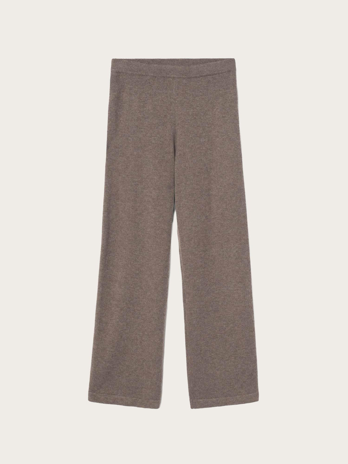 Talia Knit Trouser - Dark Taupe Melange