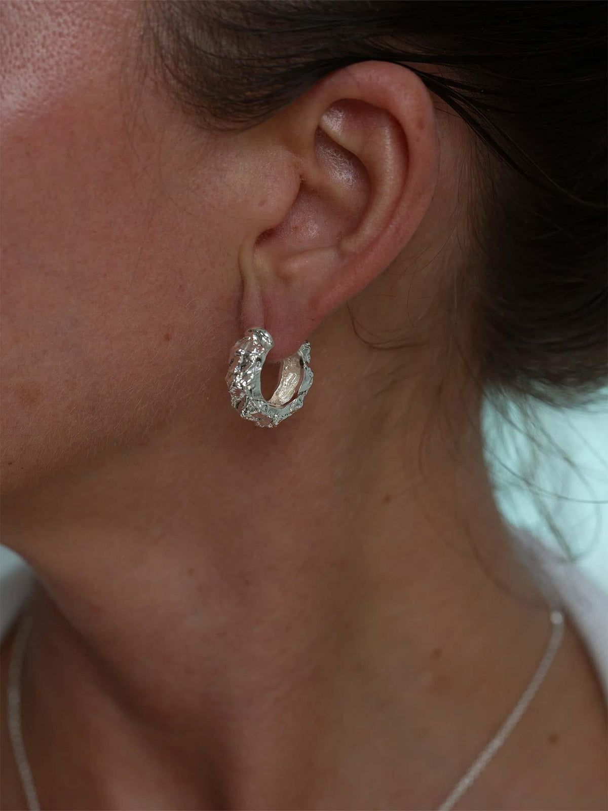 Hammered Hoops - Silver