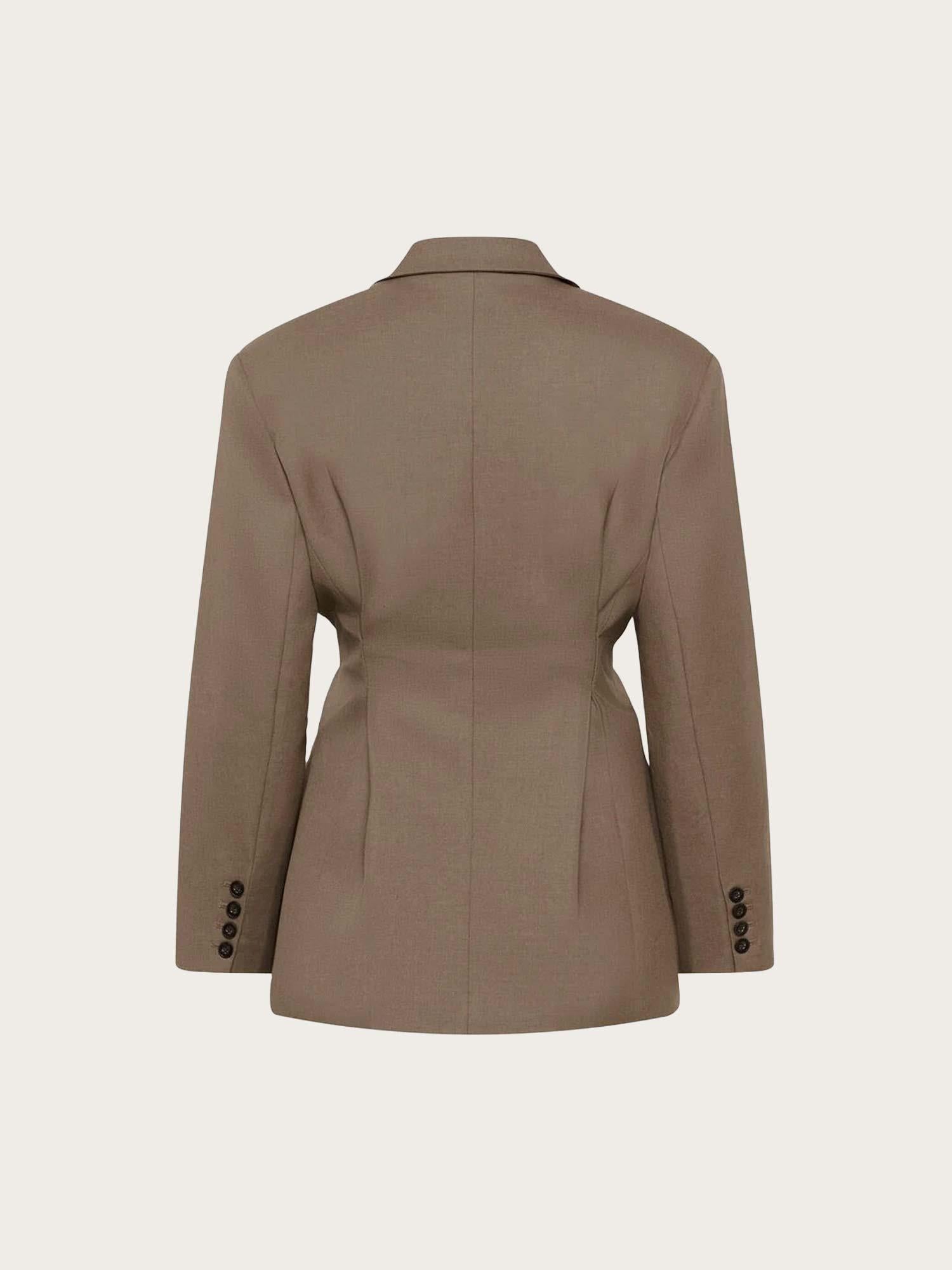 Paula Waist Blazer - Dark Timberwolf Melange