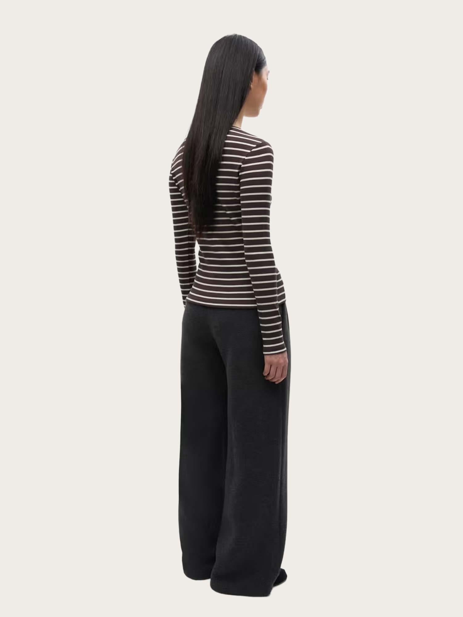 Enally LS O-N Tee St - Moonstruck/Chocolate