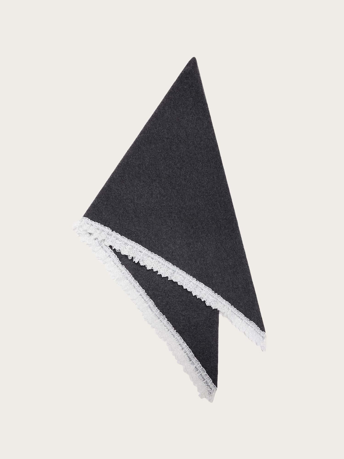 Wool Lace Triangular Scarf XXL - Phantom