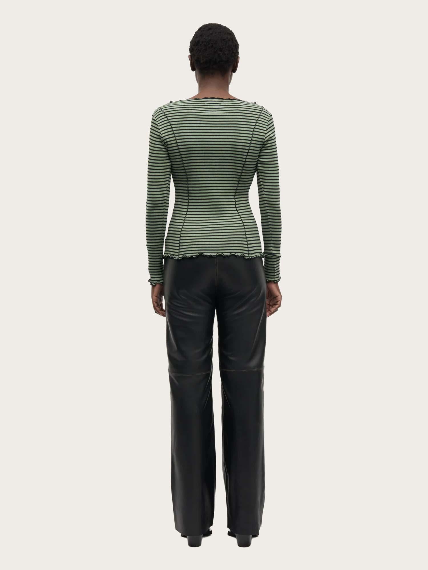 2x2 Cotton Stripe Siri Top - Sea Spray/Black