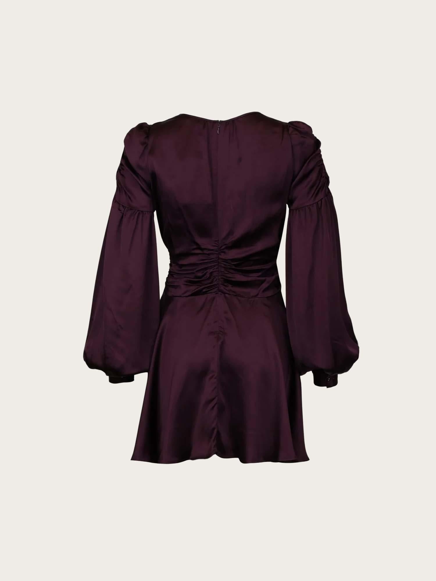 Satin Mini Dress - Burgundy