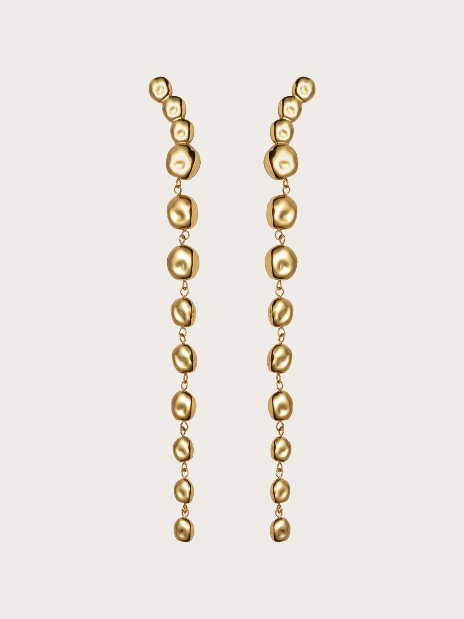 The Long Pebble Earrings - Gold