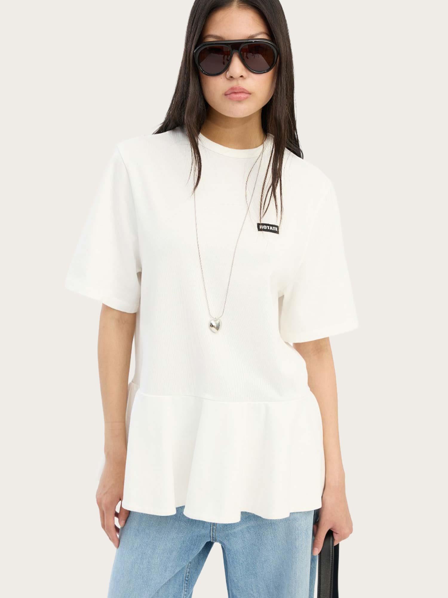 Peplum T-Shirt - Bright White