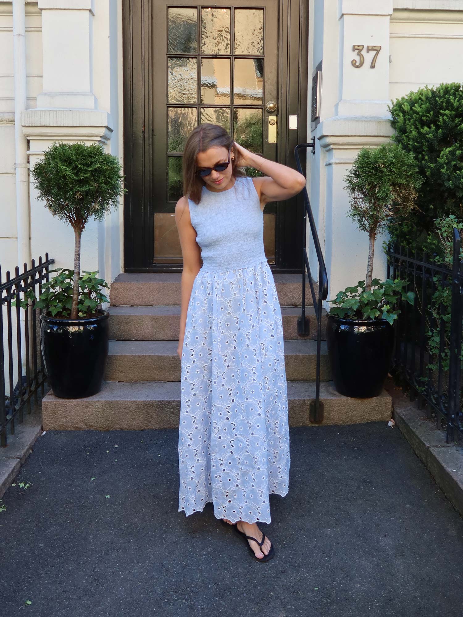 Broderie Anglaise Smocking Dress -