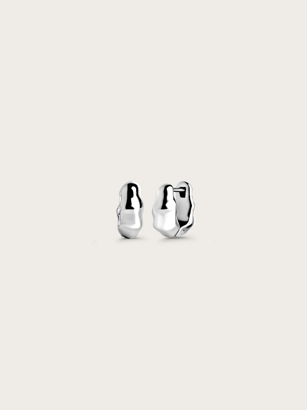 Arc Melt Hoops - Silver