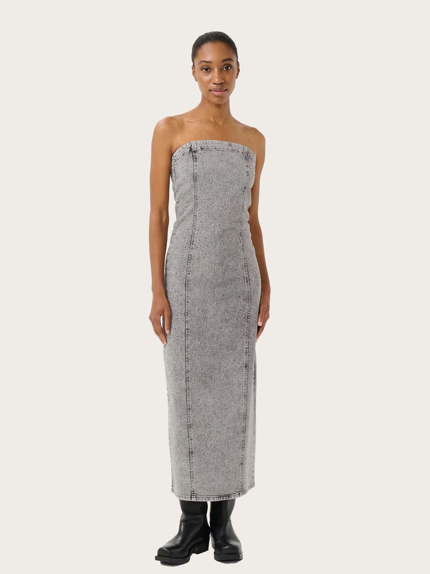 Zauma ss Long Dress - Vintage Grey Wash