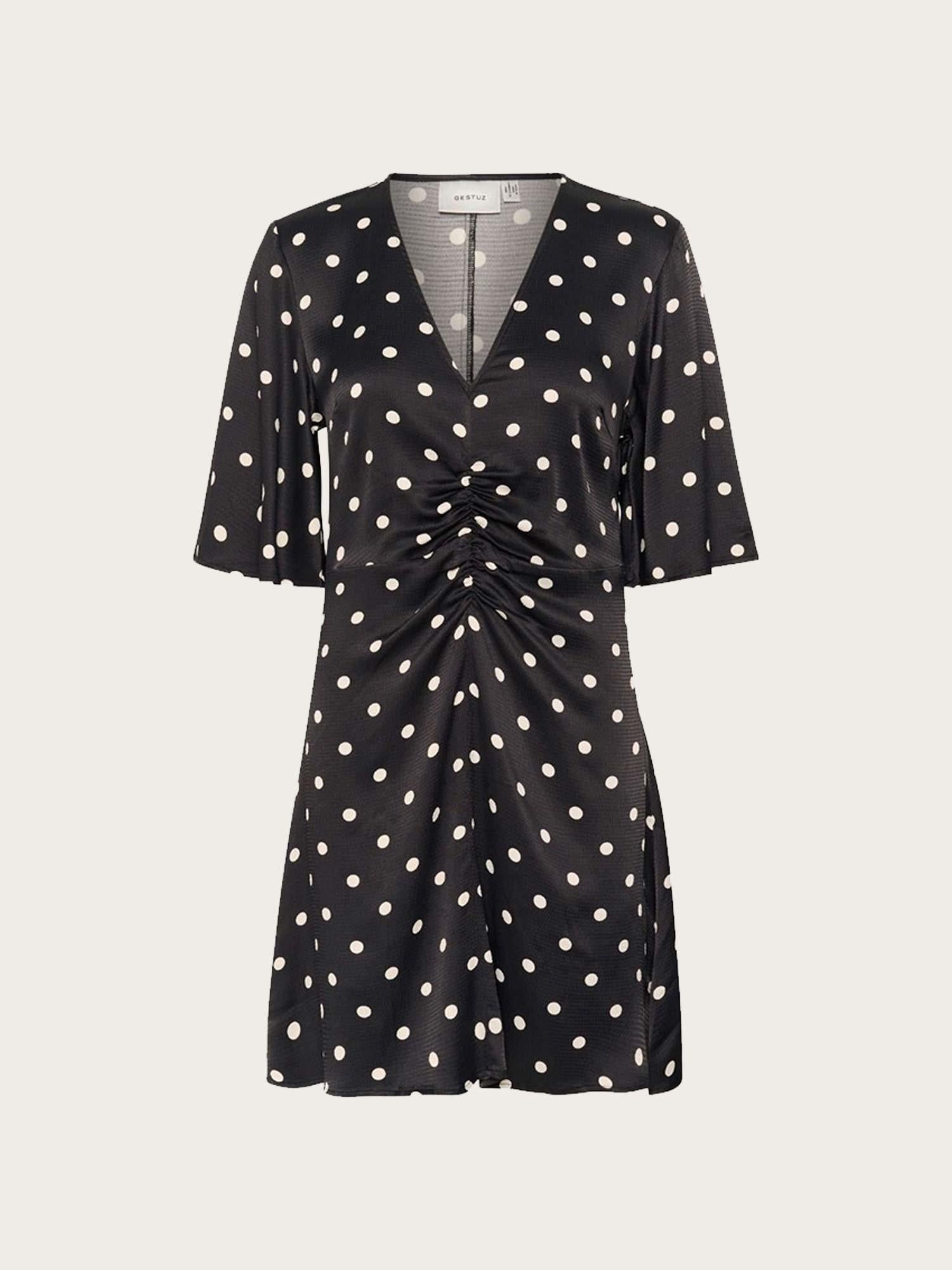 Dotta SS Dress - Black With Egret Dots
